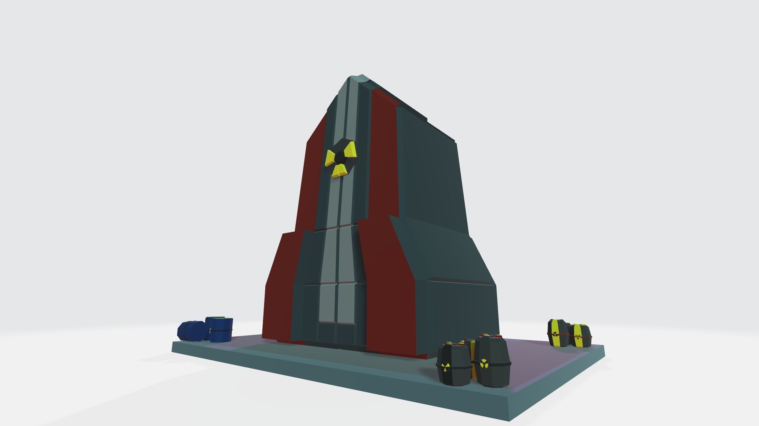 Nuclear Silo and Warhead Missile Ready to Fly  Low-poly 3D model_19