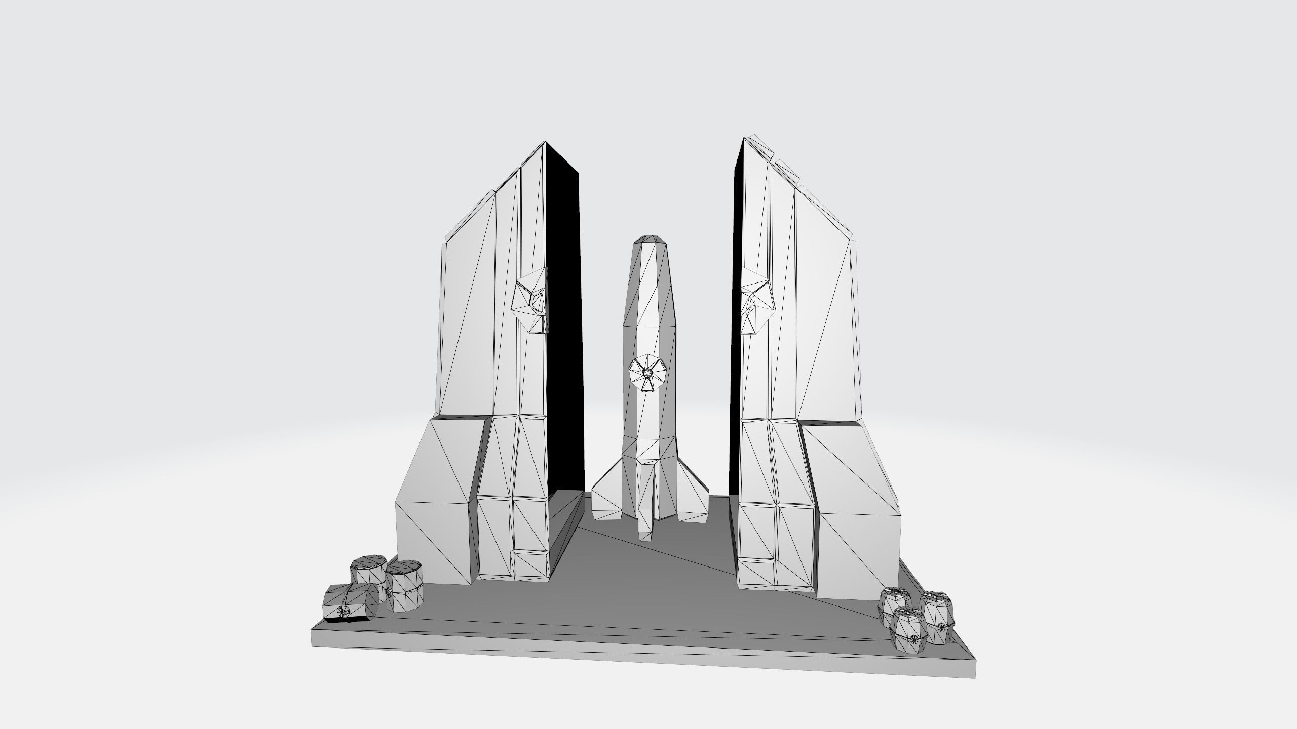 Nuclear Silo and Warhead Missile Ready to Fly  Low-poly 3D model_20