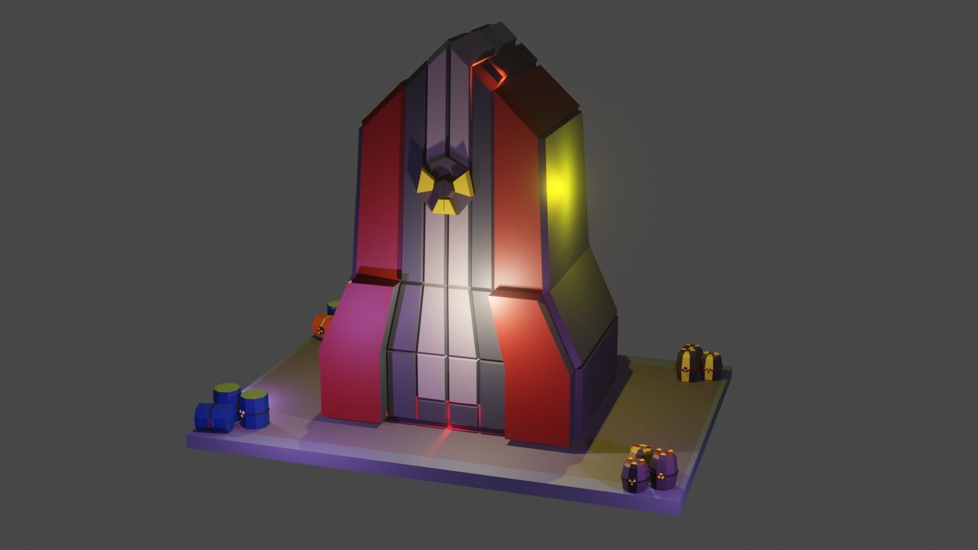 Nuclear Silo and Warhead Missile Ready to Fly  Low-poly 3D model_2