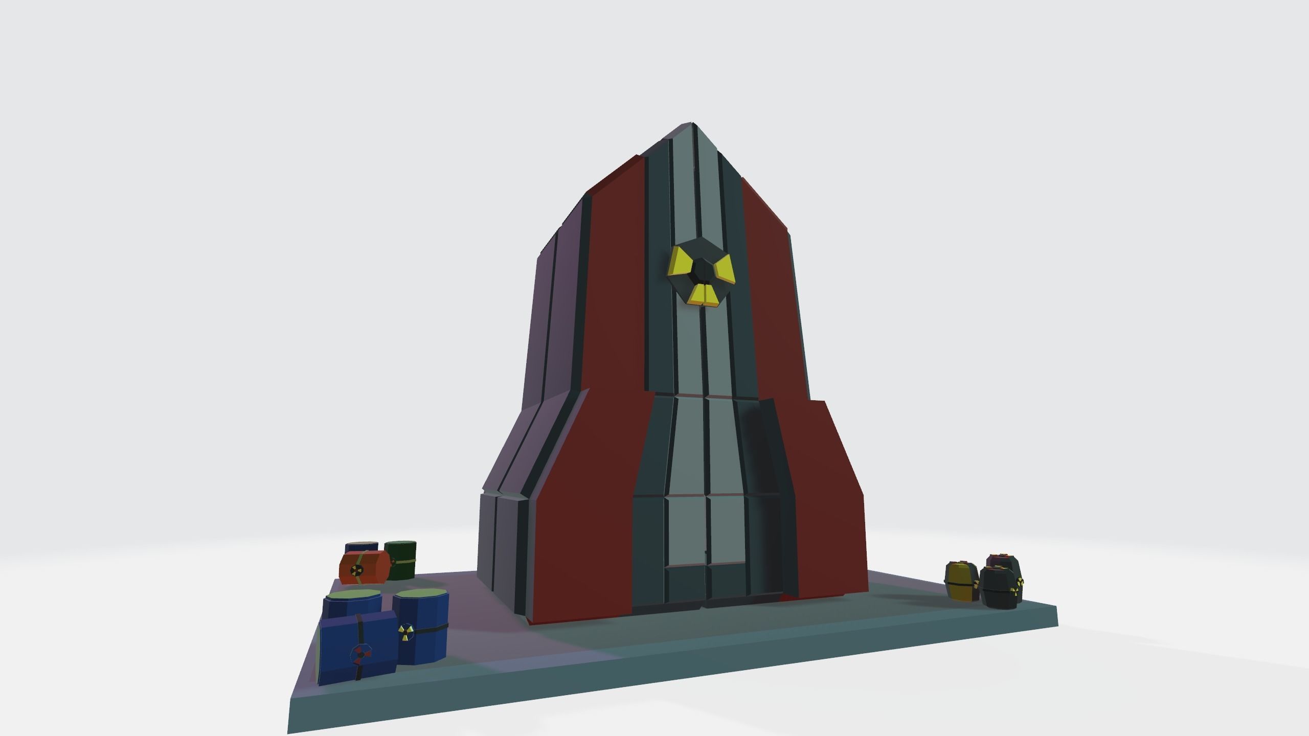 Nuclear Silo and Warhead Missile Ready to Fly  Low-poly 3D model_18