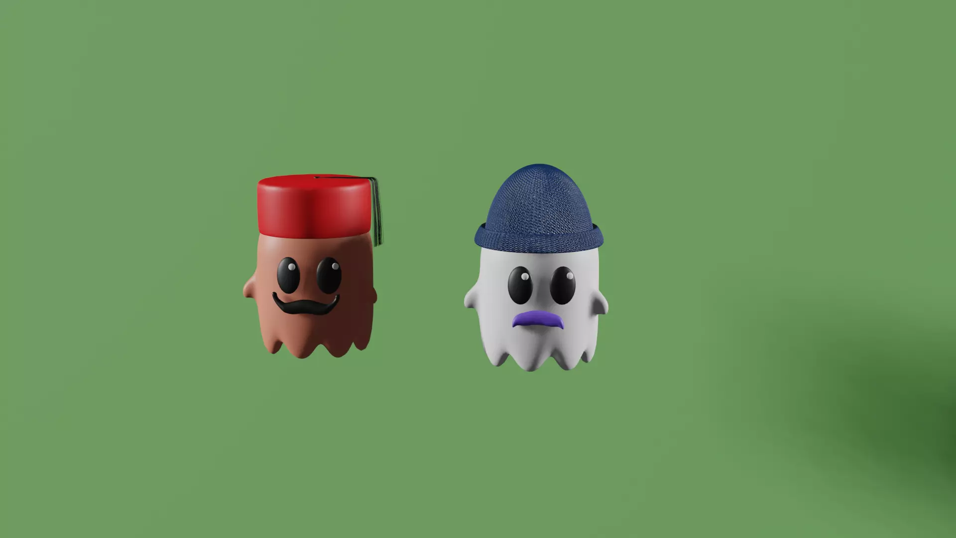 ghost character Low-poly 3D model