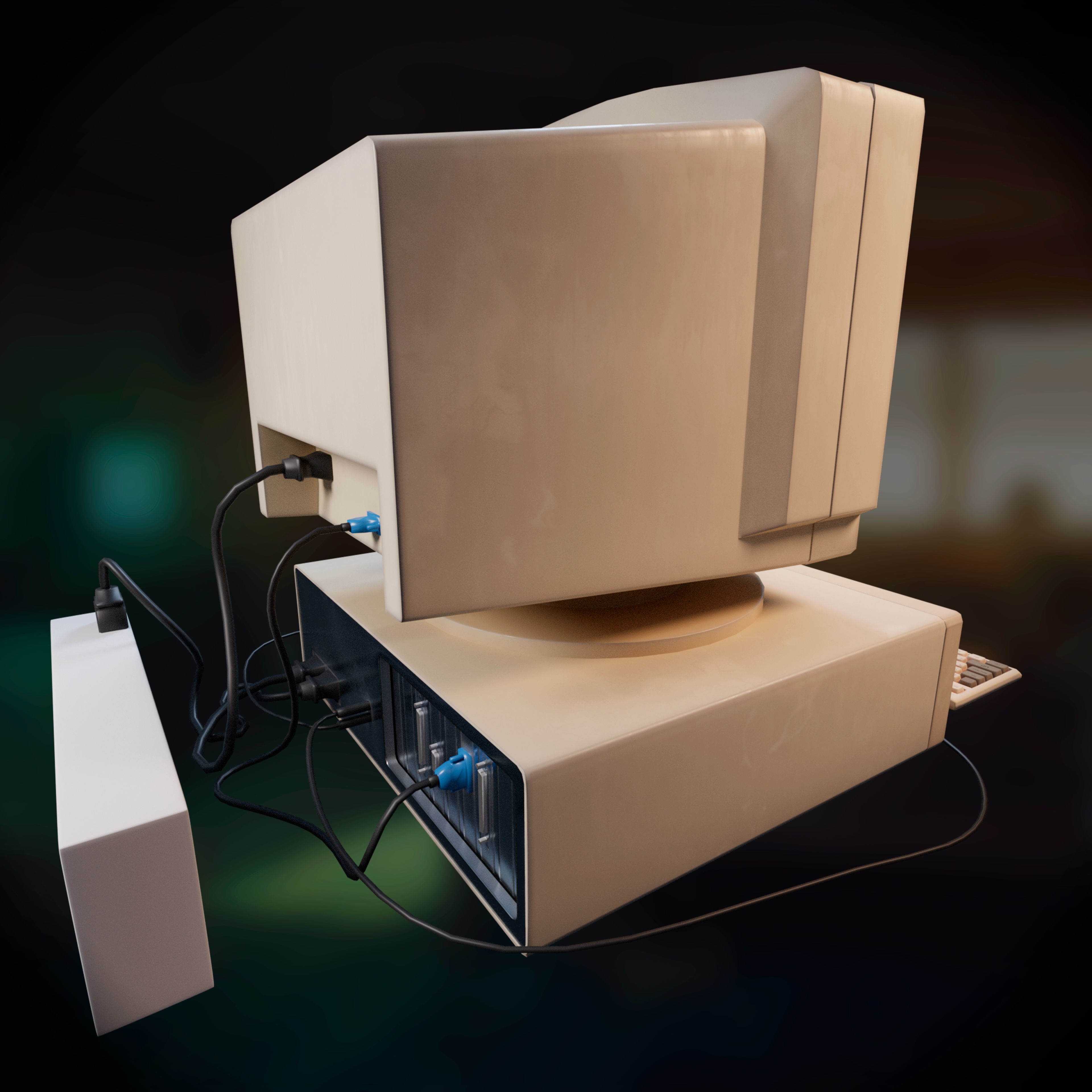 90s Pc Desktop VR low poly Low-poly 3D model_35