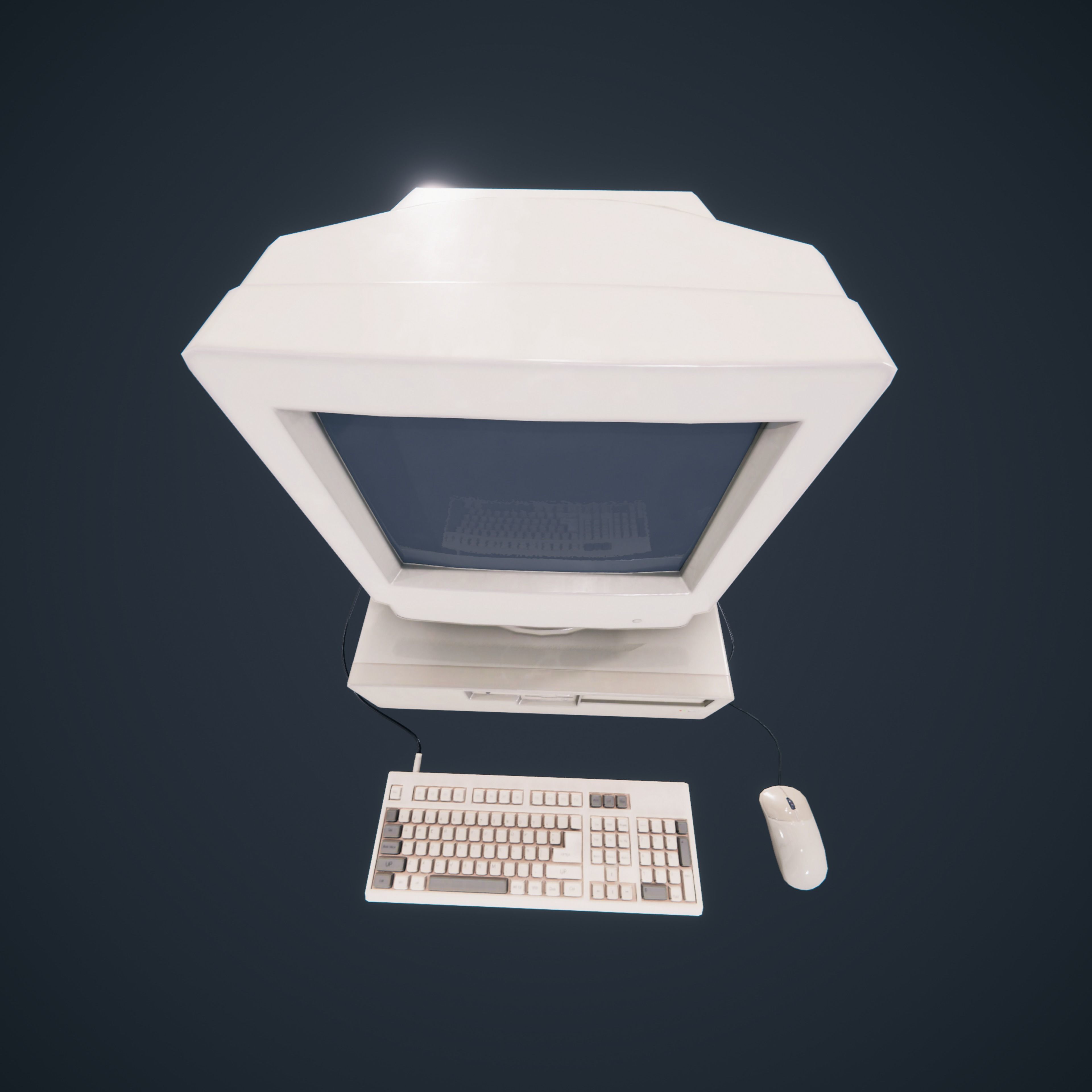 90s Pc Desktop VR low poly Low-poly 3D model_7