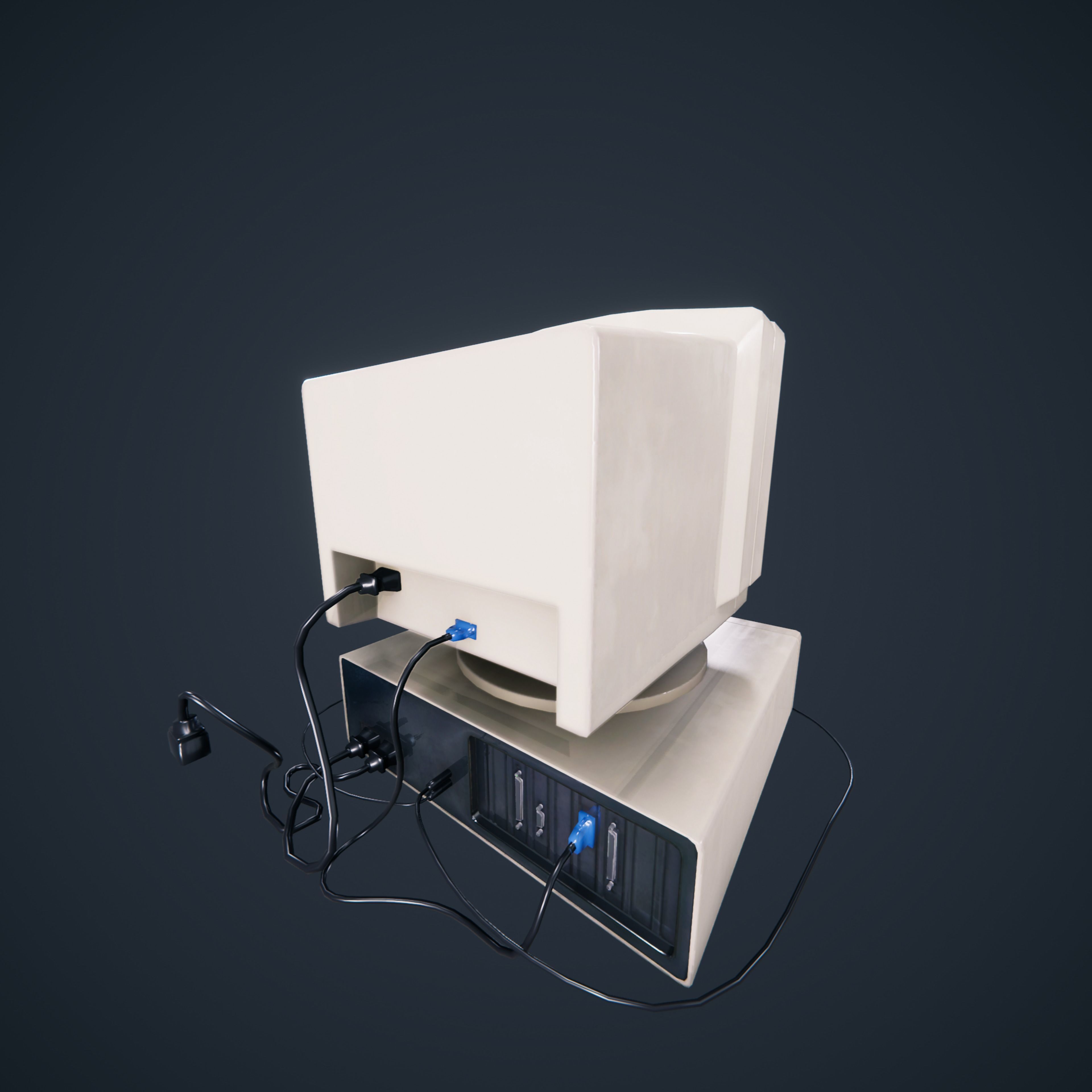 90s Pc Desktop VR low poly Low-poly 3D model_4