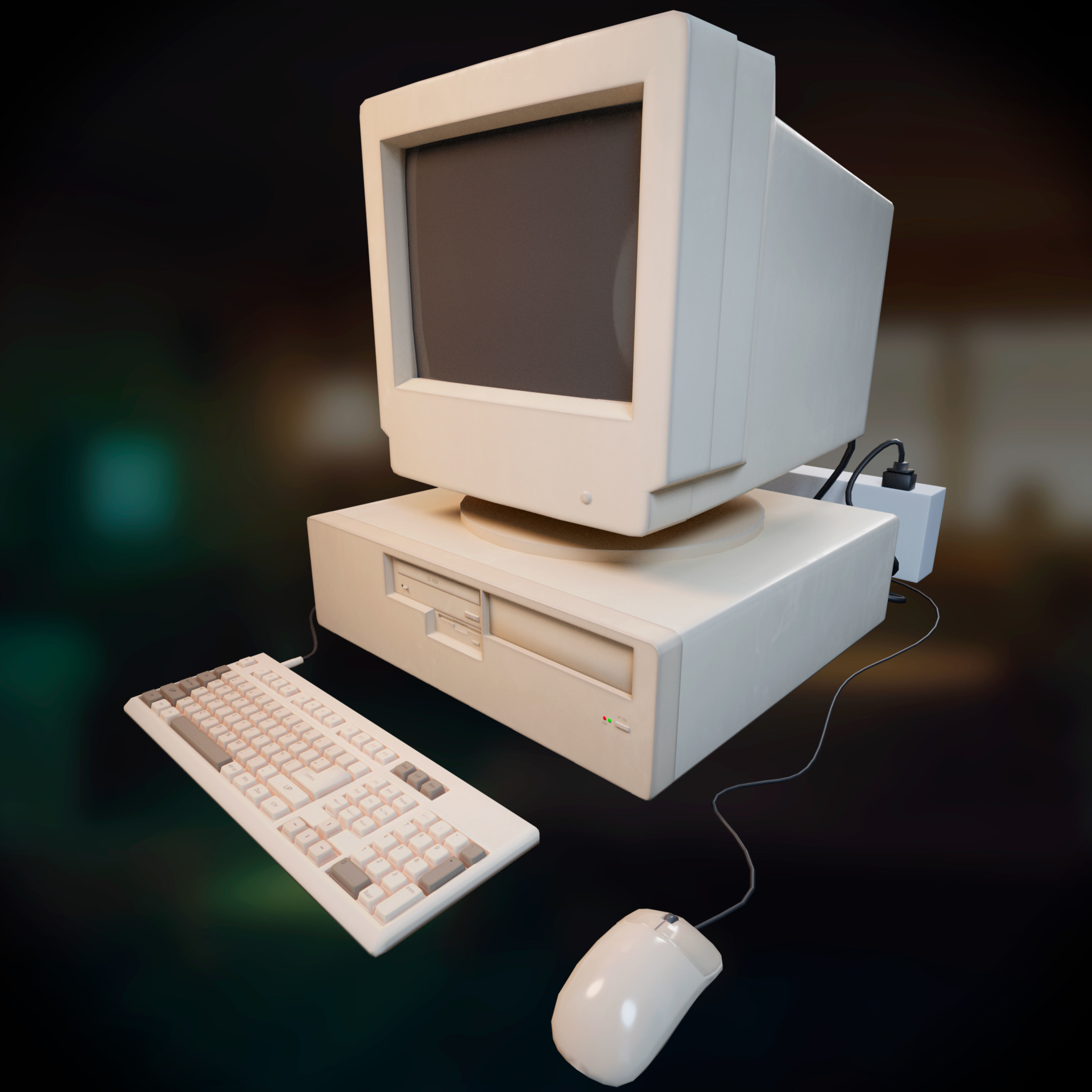 90s Pc Desktop VR low poly Low-poly 3D model_33