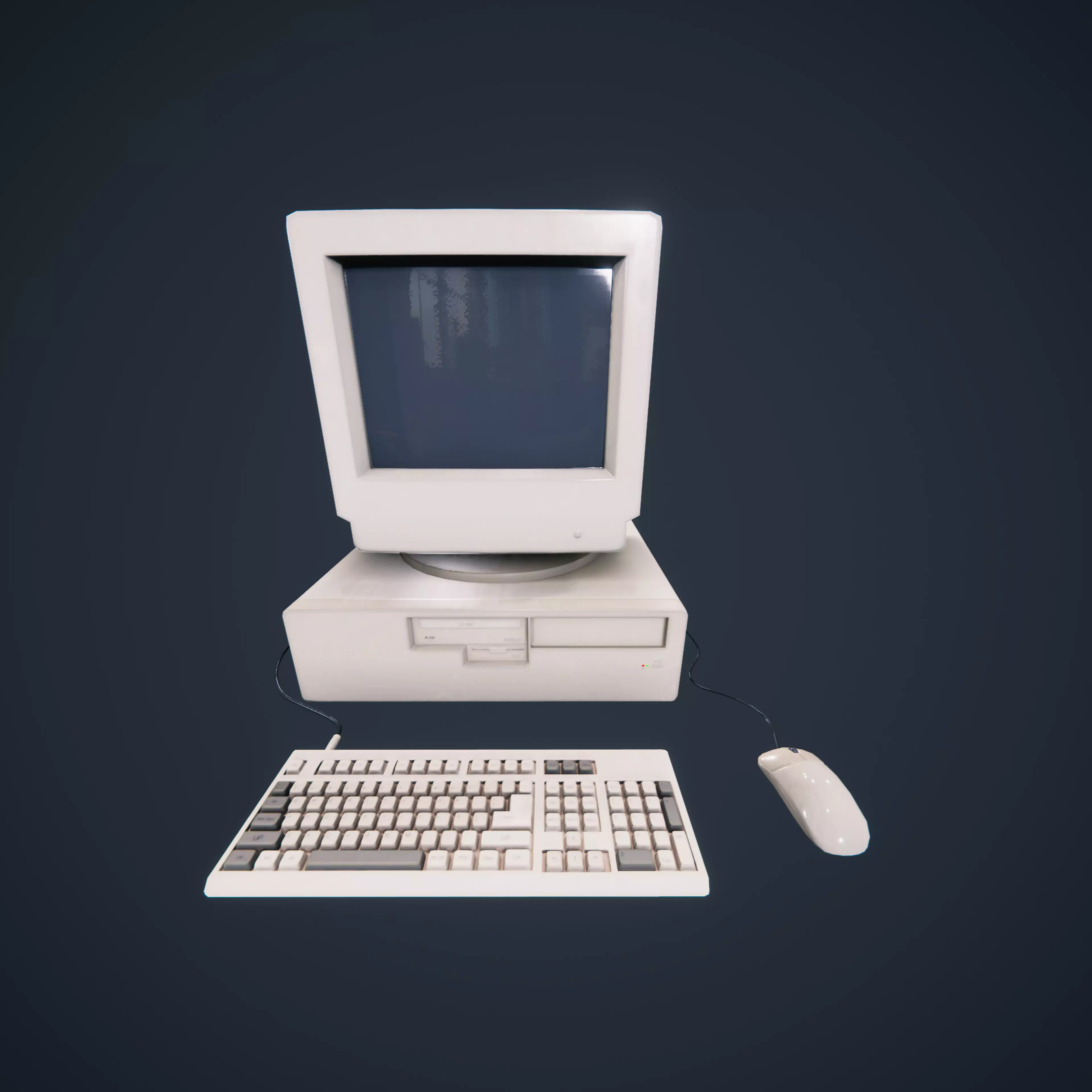 90s Pc Desktop VR low poly Low-poly 3D model_0