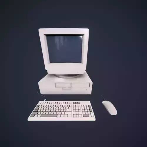90s Pc Desktop VR low poly Low-poly 3D model
