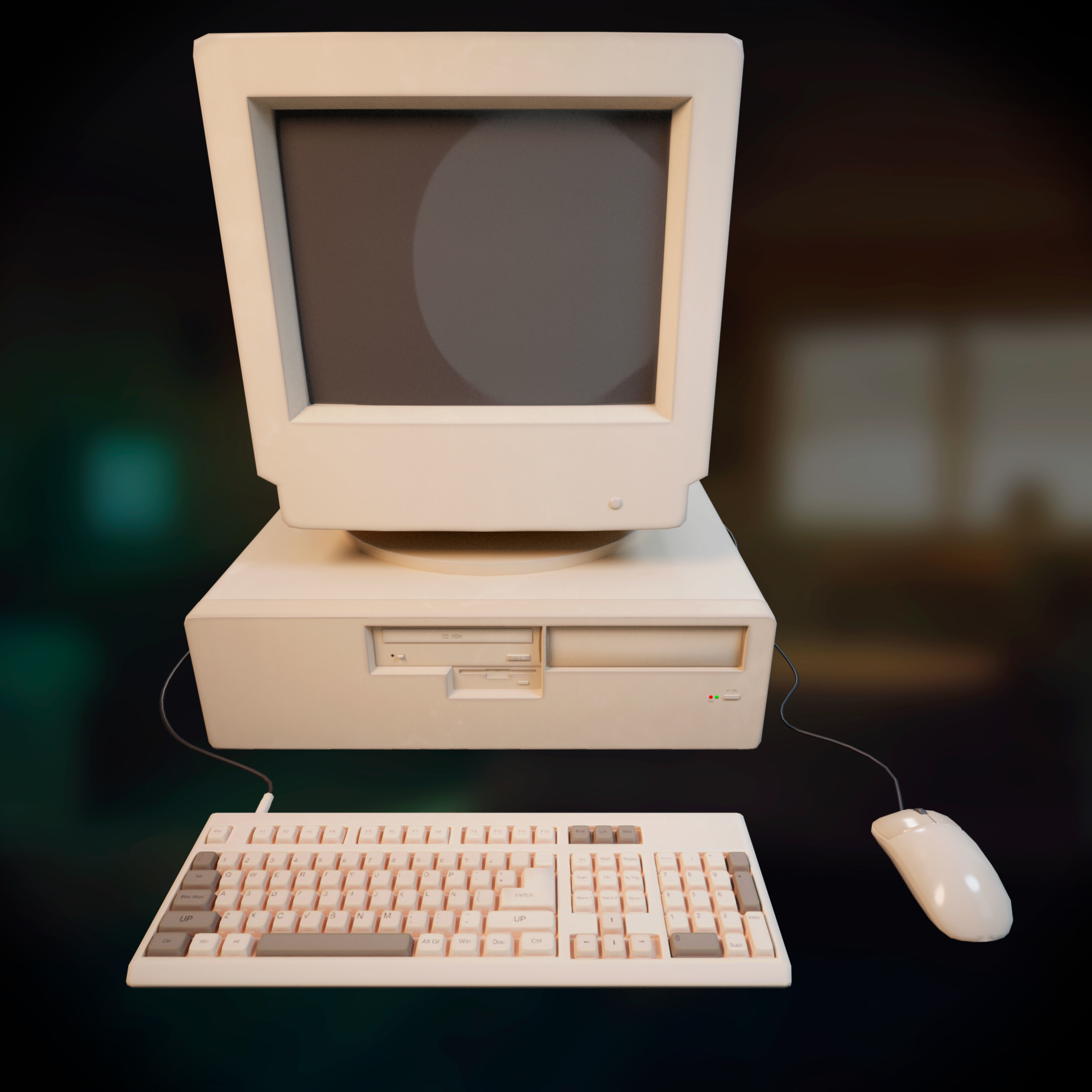 90s Pc Desktop VR low poly Low-poly 3D model_34