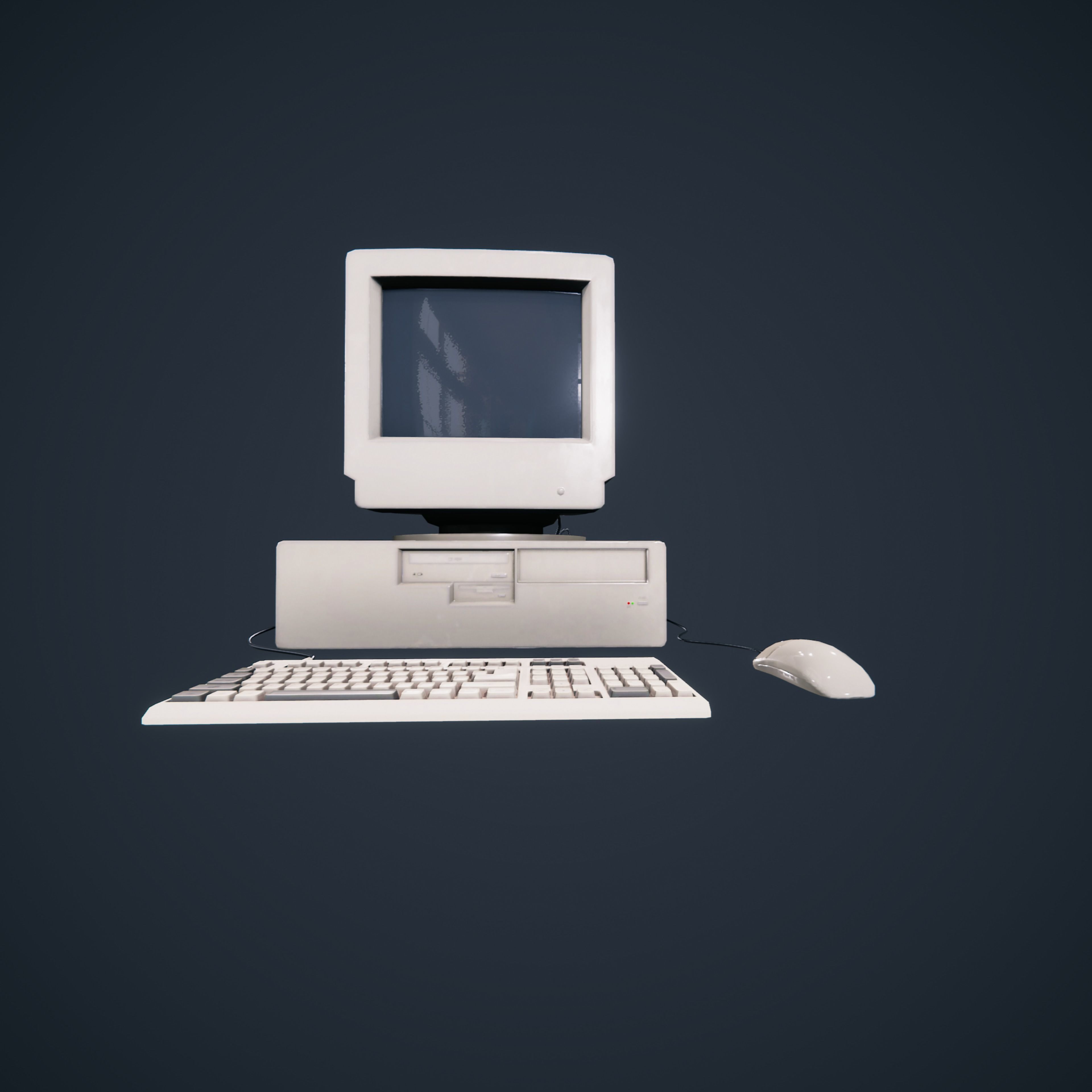 90s Pc Desktop VR low poly Low-poly 3D model_14