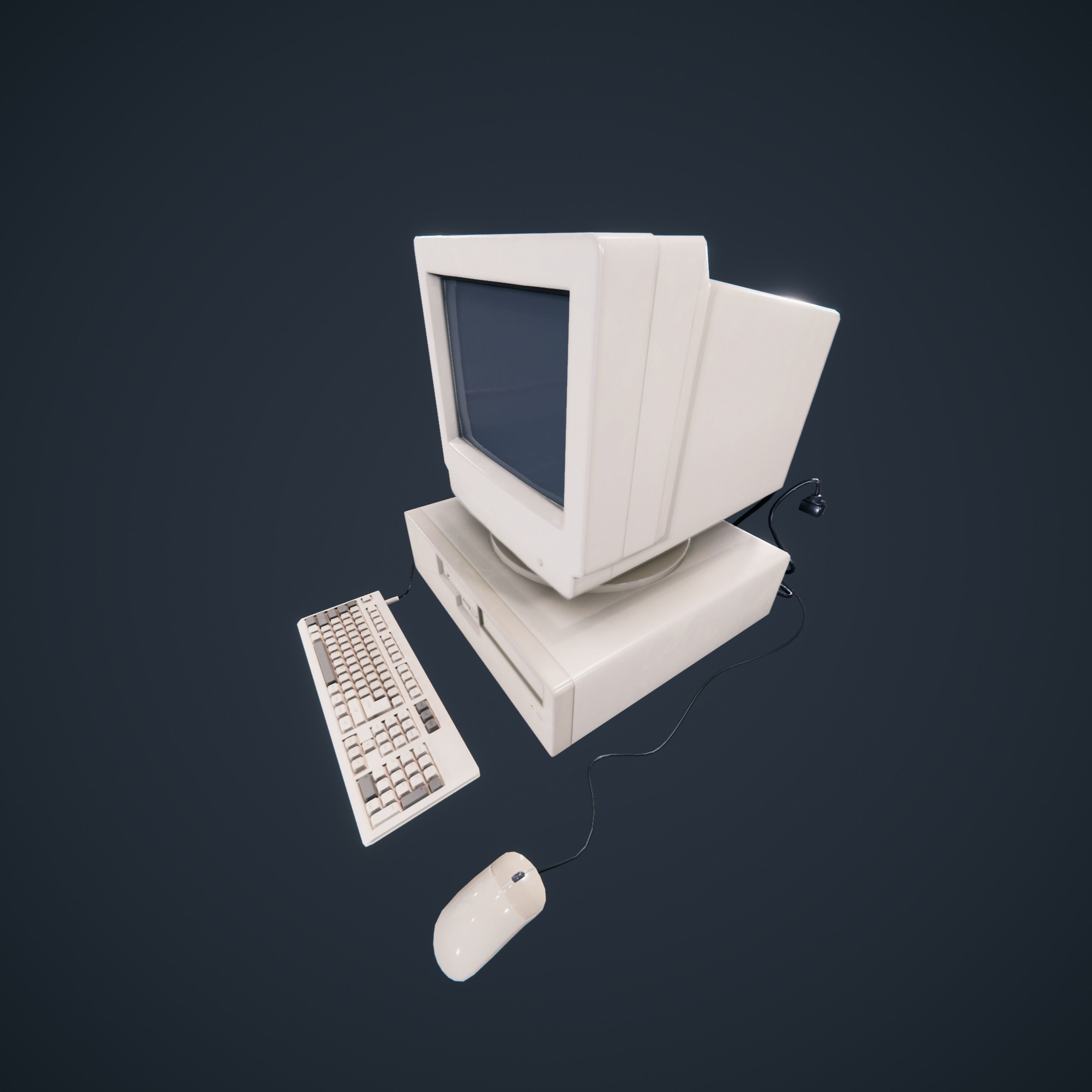90s Pc Desktop VR low poly Low-poly 3D model_11