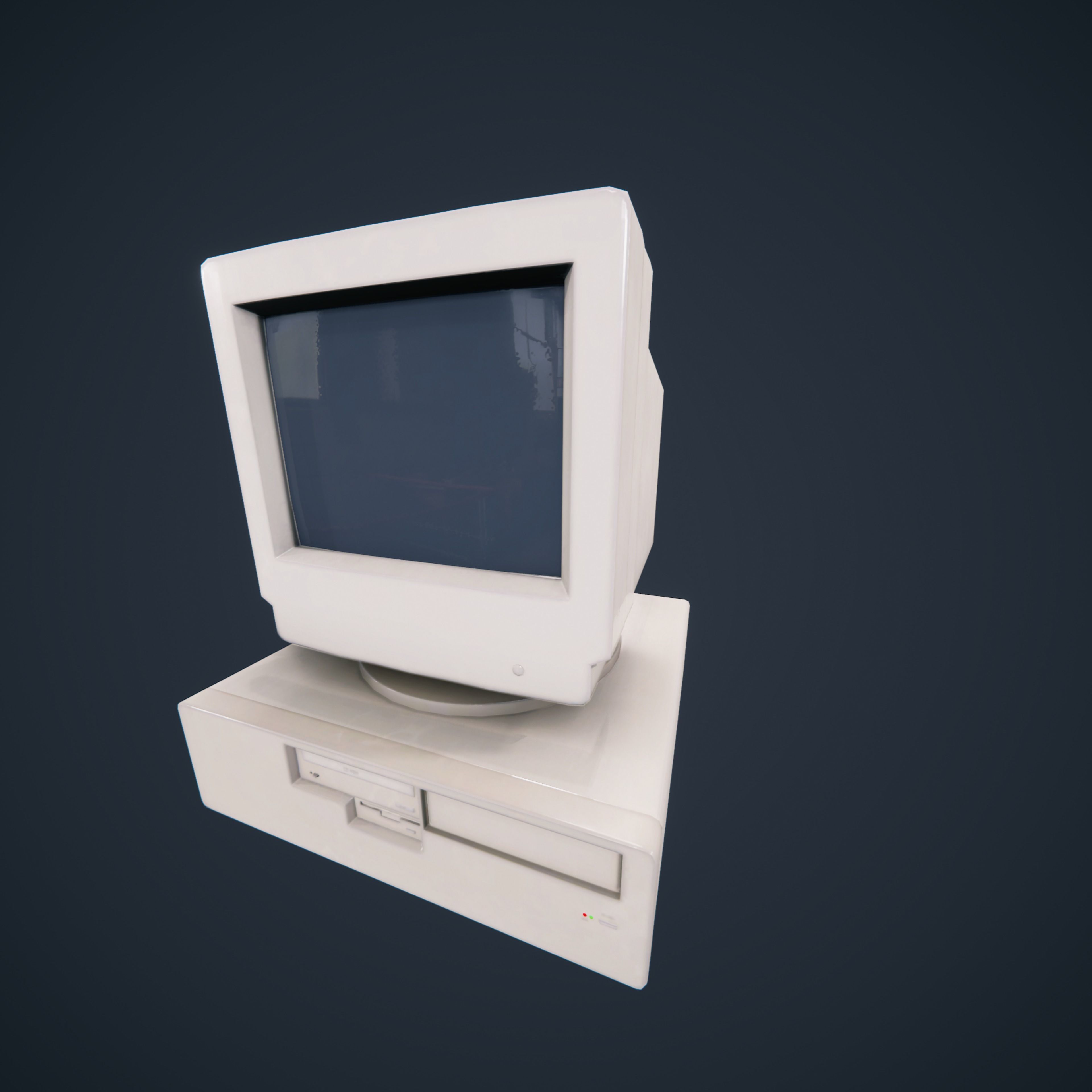 90s Pc Desktop VR low poly Low-poly 3D model_1