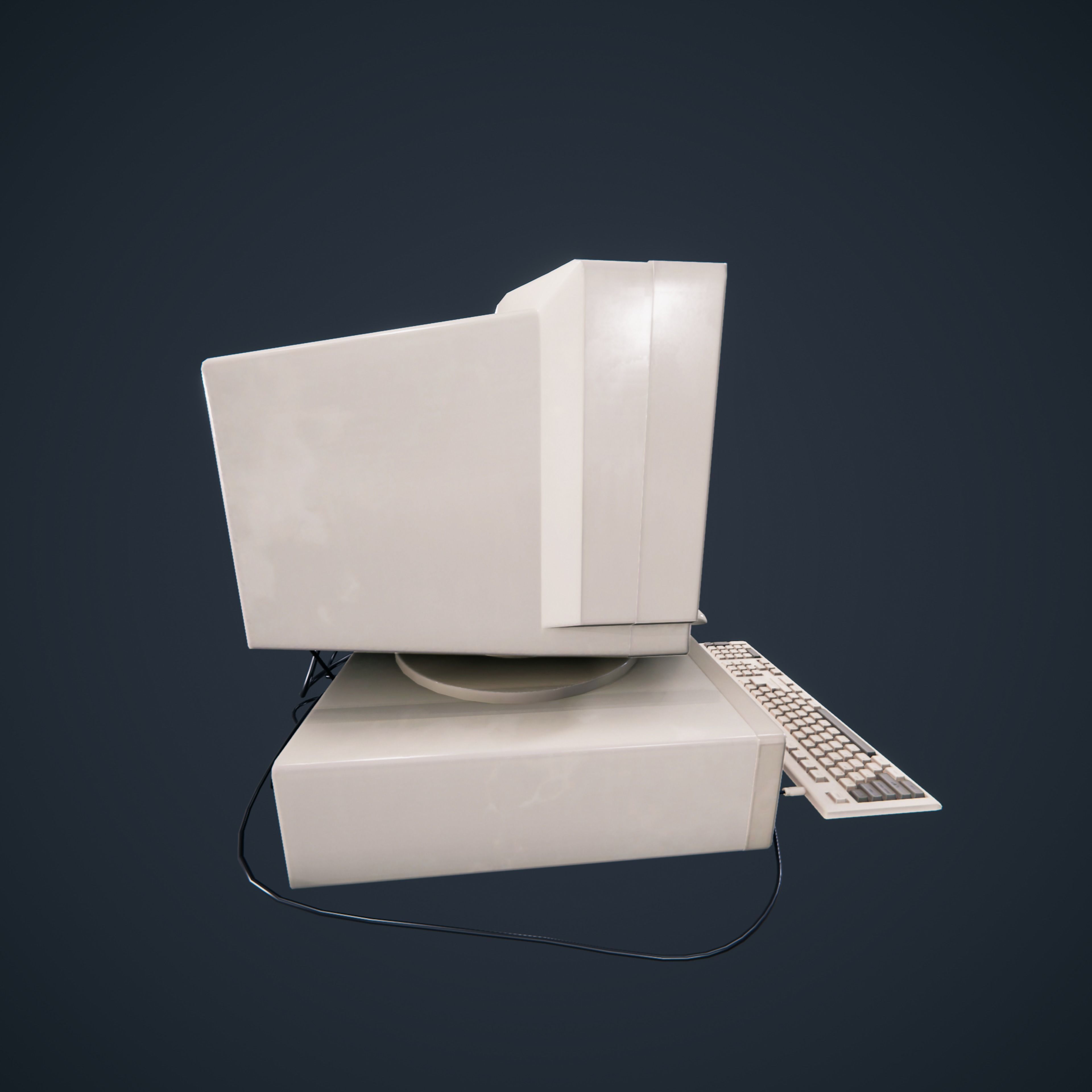 90s Pc Desktop VR low poly Low-poly 3D model_5