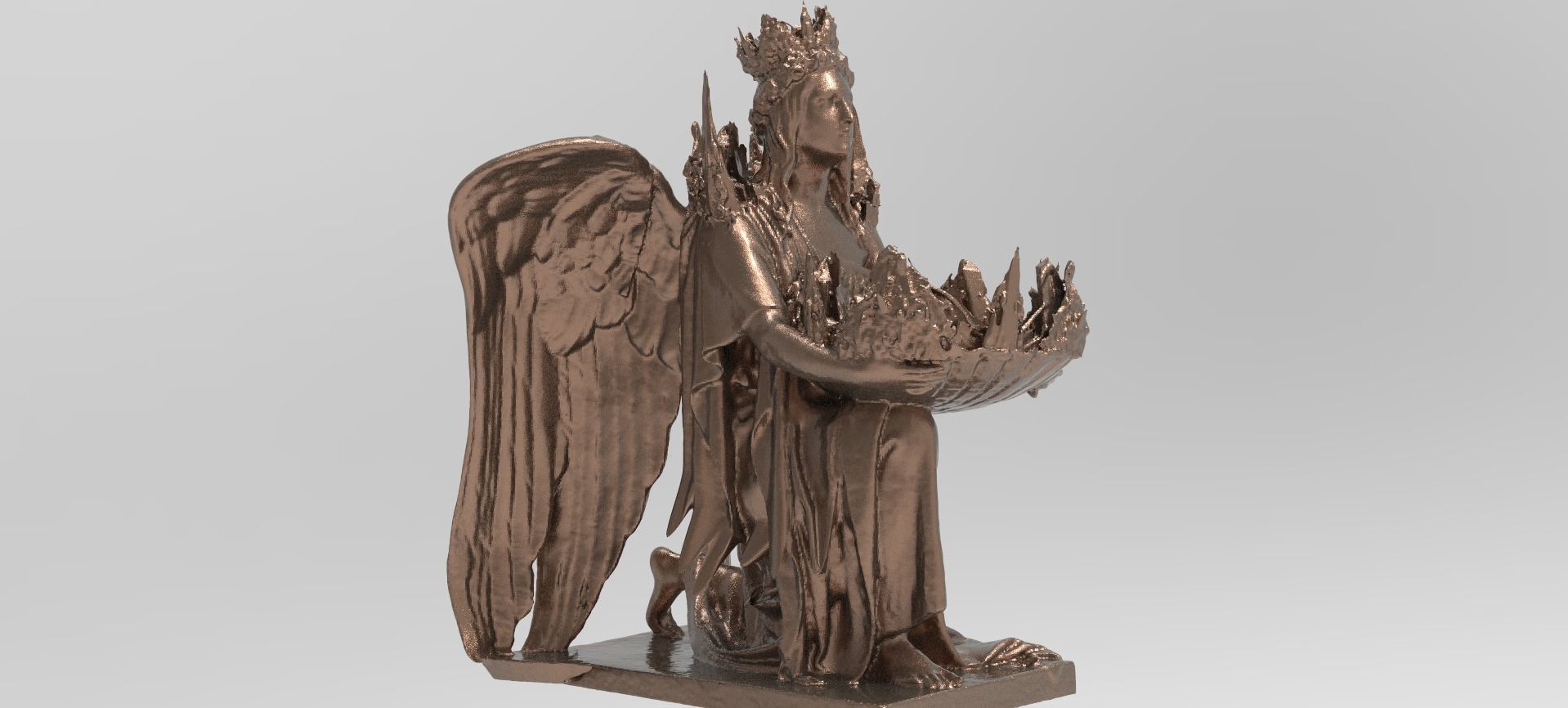 Kings Crown angel Fountain 2  3D model_1