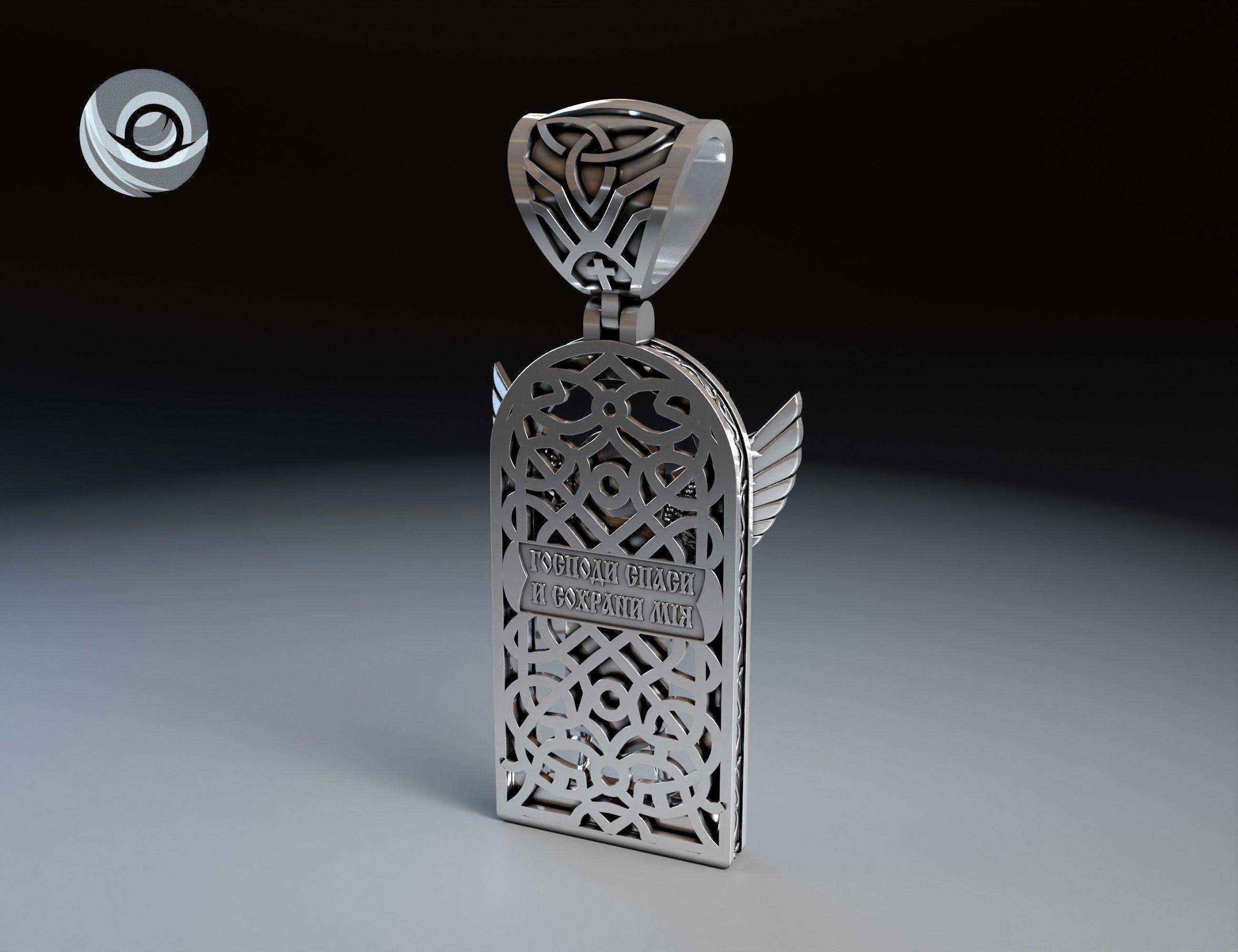 Pendant Archangel Michael model for printing and jewelry casting 3D print model_4