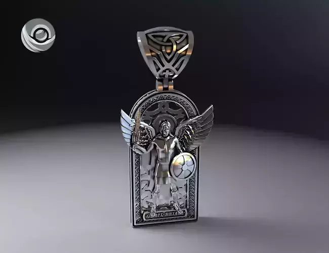 Pendant Archangel Michael model for printing and jewelry casting