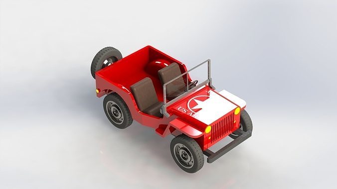 United States Army Jeep Low-poly 3D print model