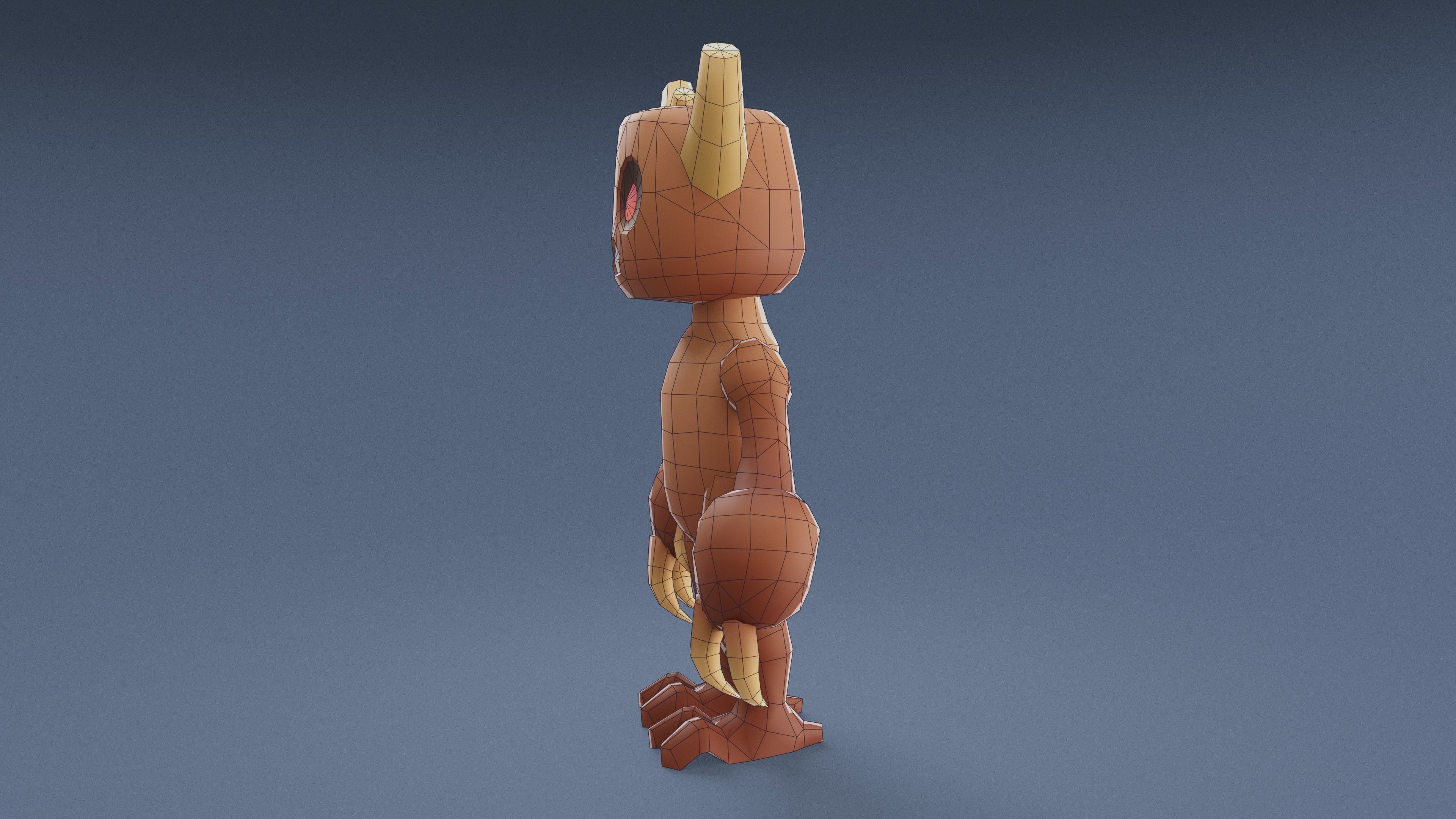 Cartoon Characters - Medium Woody Warrior Low-poly 3D model_19