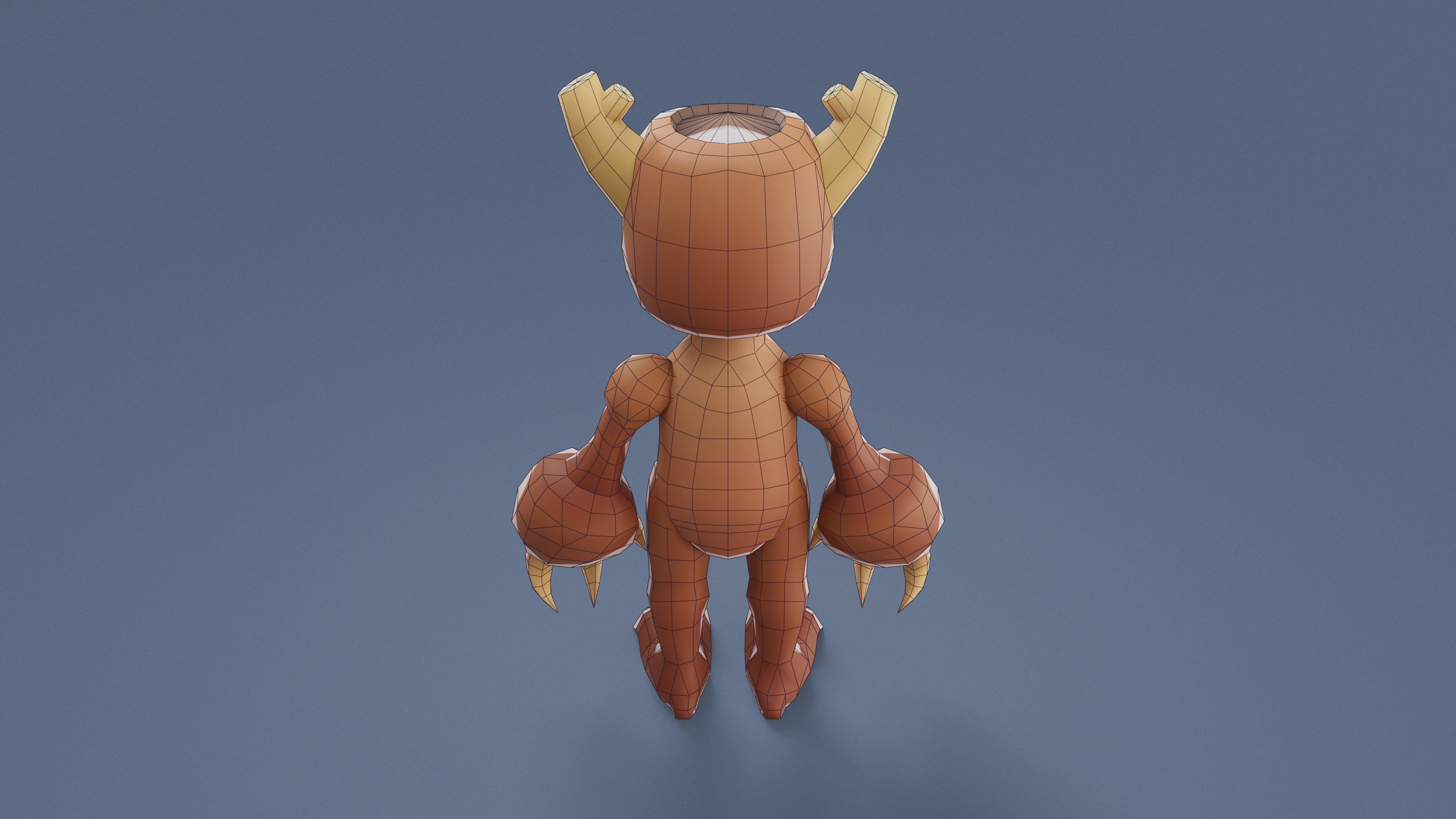 Cartoon Characters - Medium Woody Warrior Low-poly 3D model_15