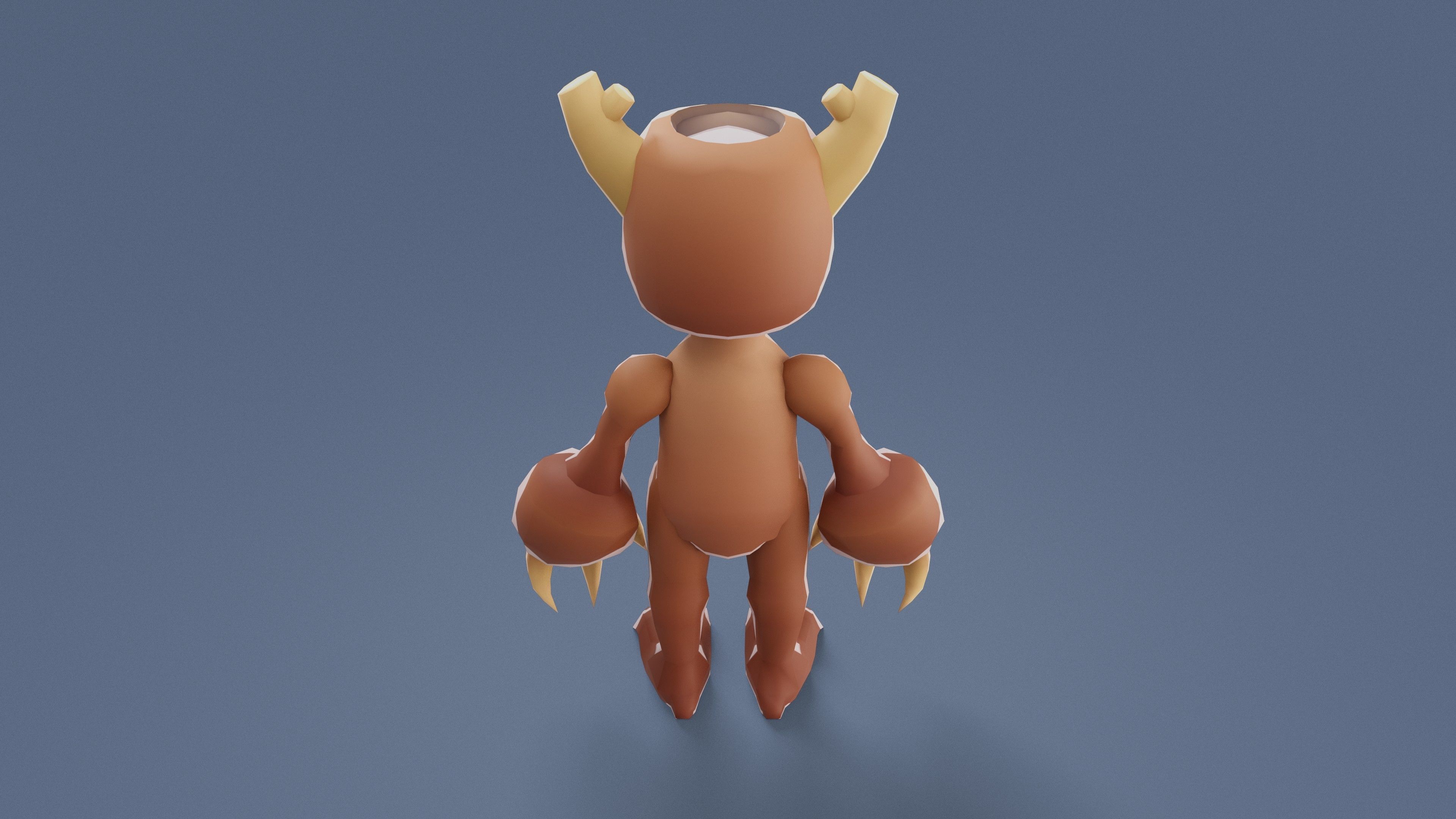 Cartoon Characters - Medium Woody Warrior Low-poly 3D model_4