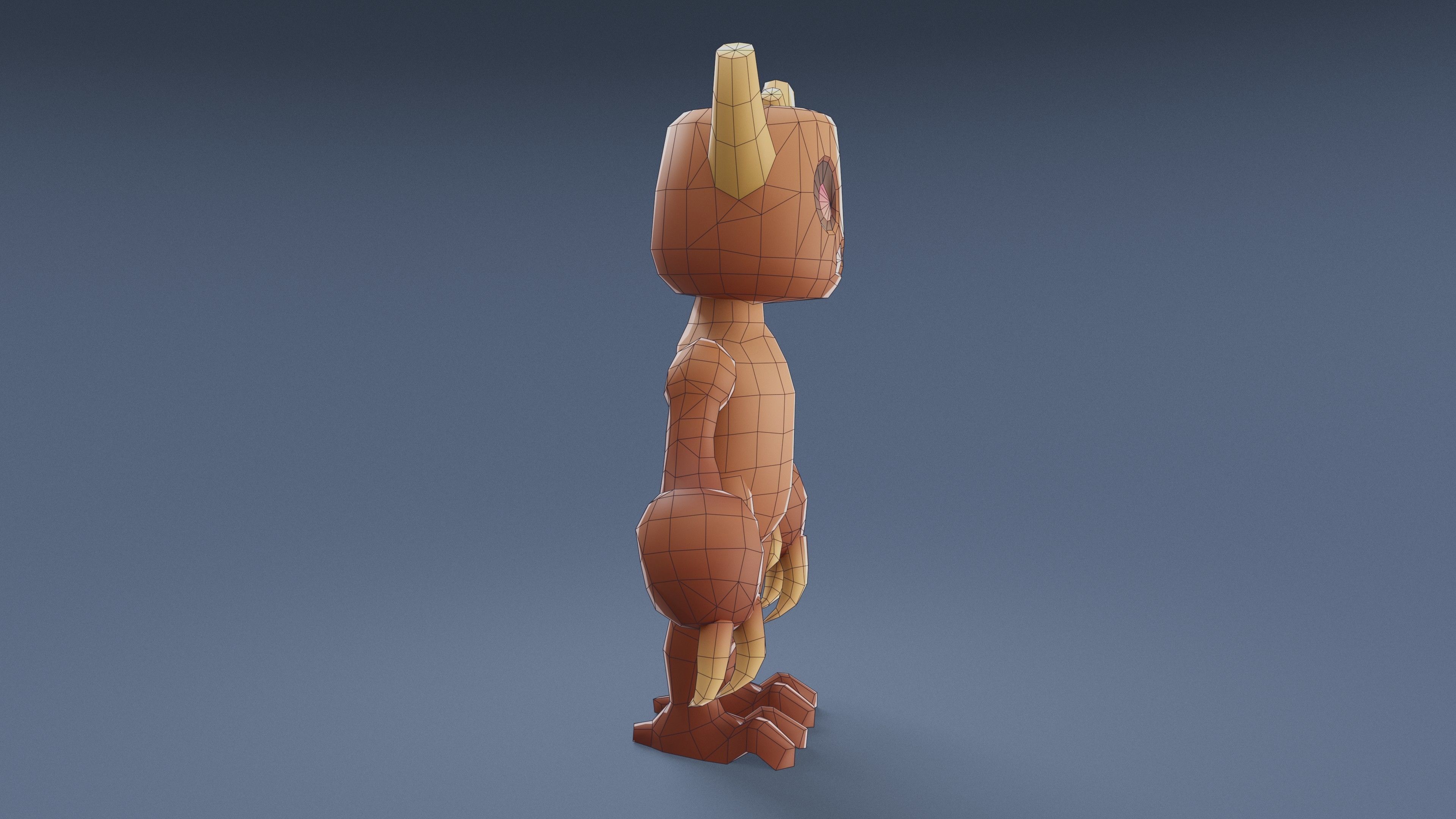 Cartoon Characters - Medium Woody Warrior Low-poly 3D model_21