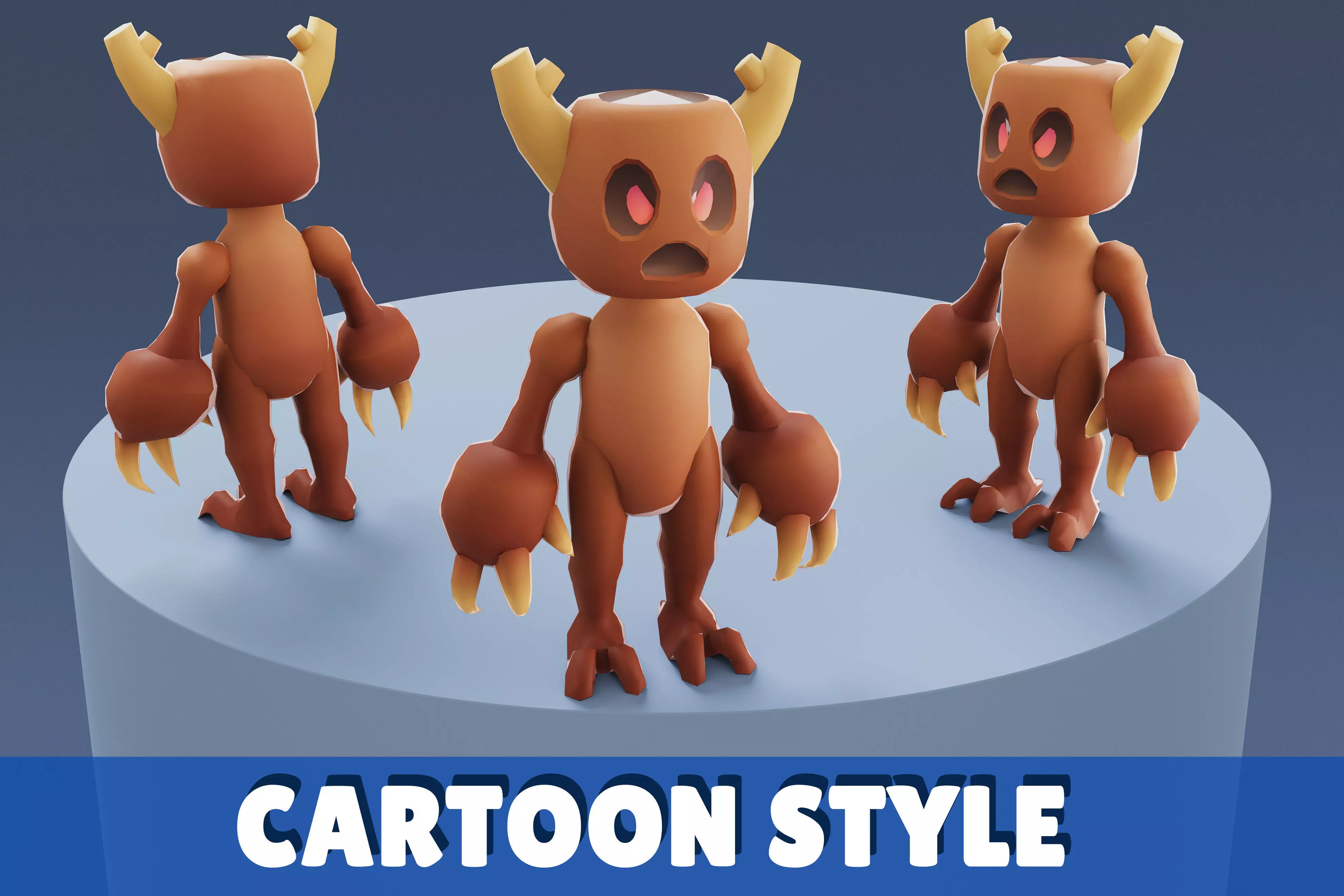 Cartoon Characters - Medium Woody Warrior Low-poly 3D model_0