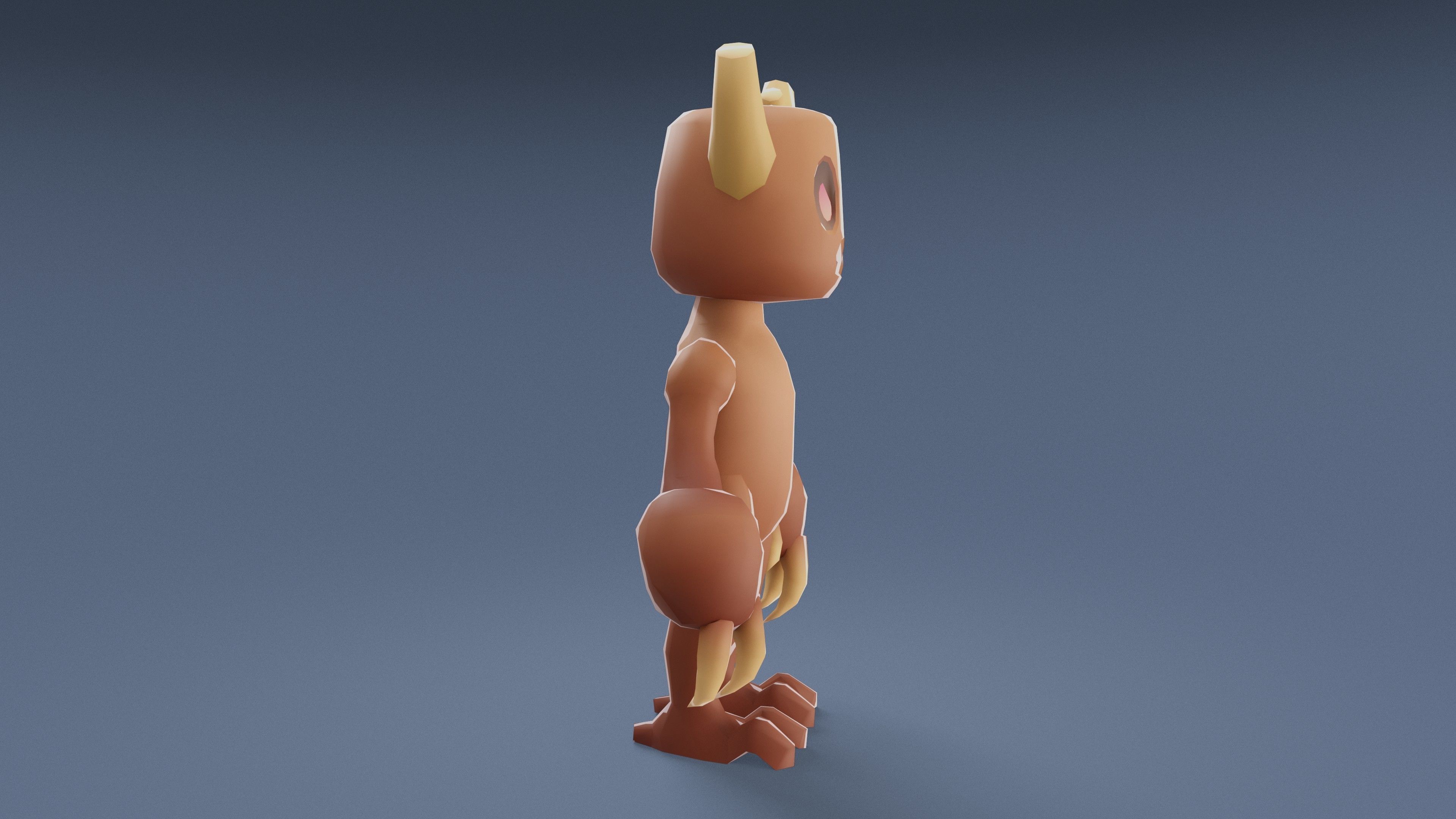 Cartoon Characters - Medium Woody Warrior Low-poly 3D model_10