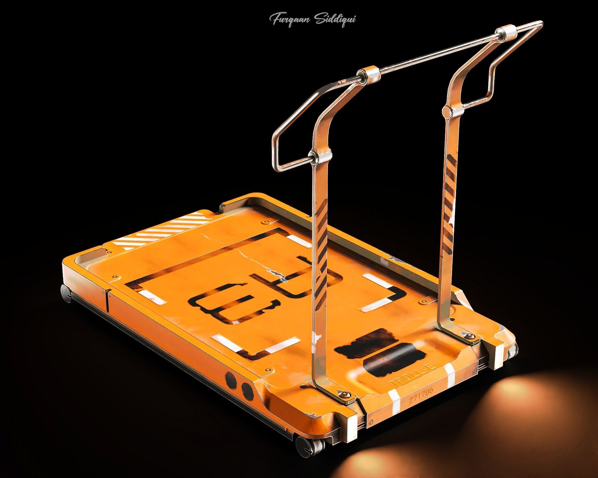 Sci-fi Trolley Low-poly 3D model_3