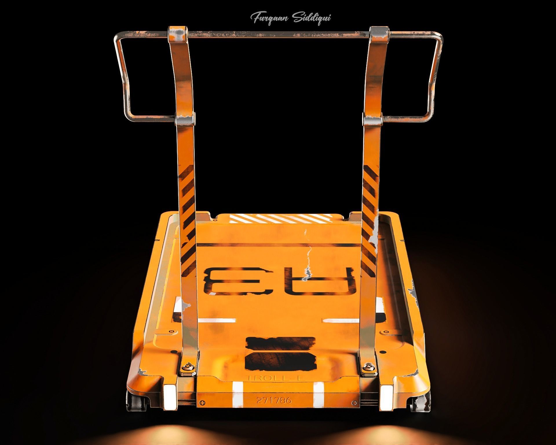 Sci-fi Trolley Low-poly 3D model_2