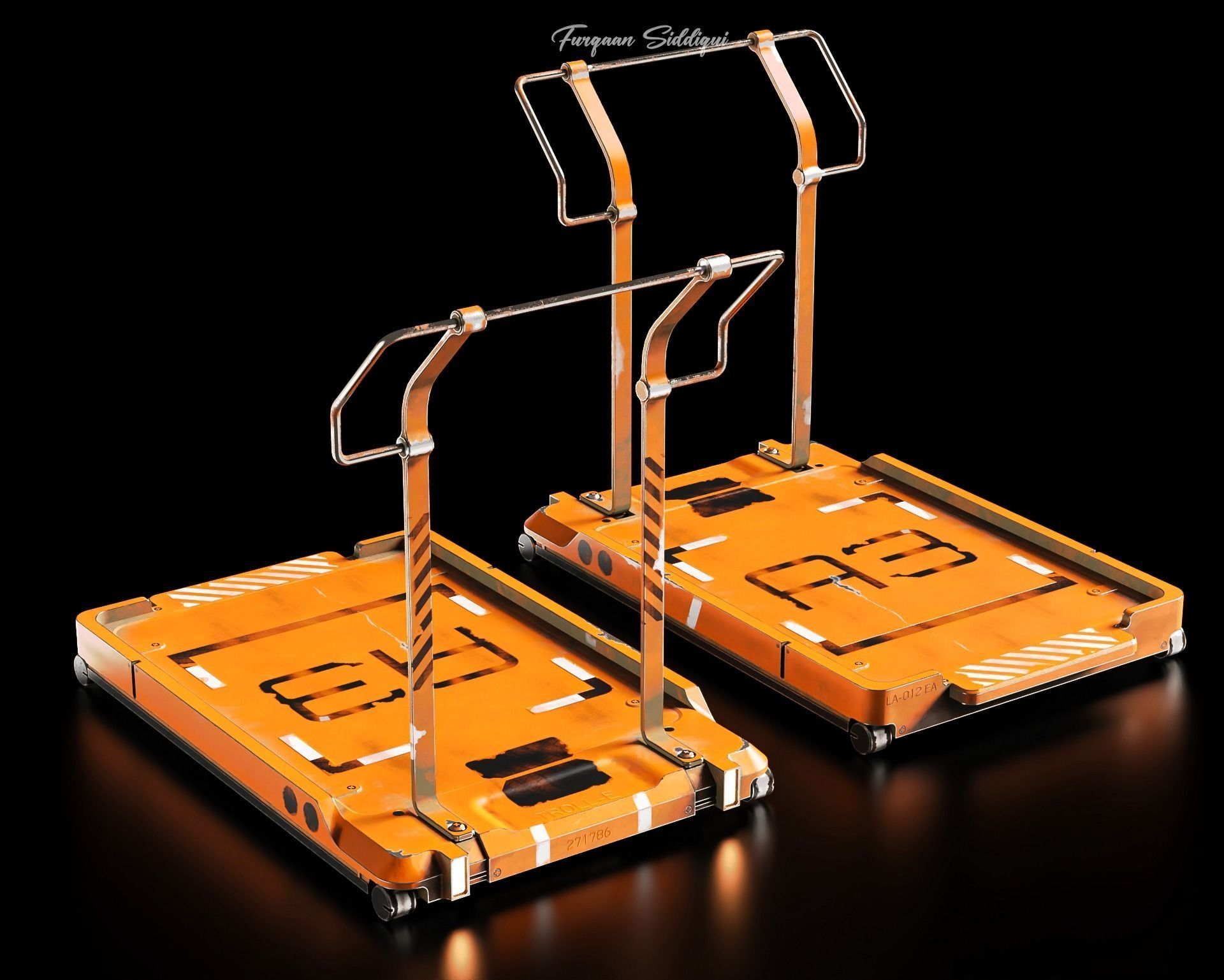 Sci-fi Trolley Low-poly 3D model_5