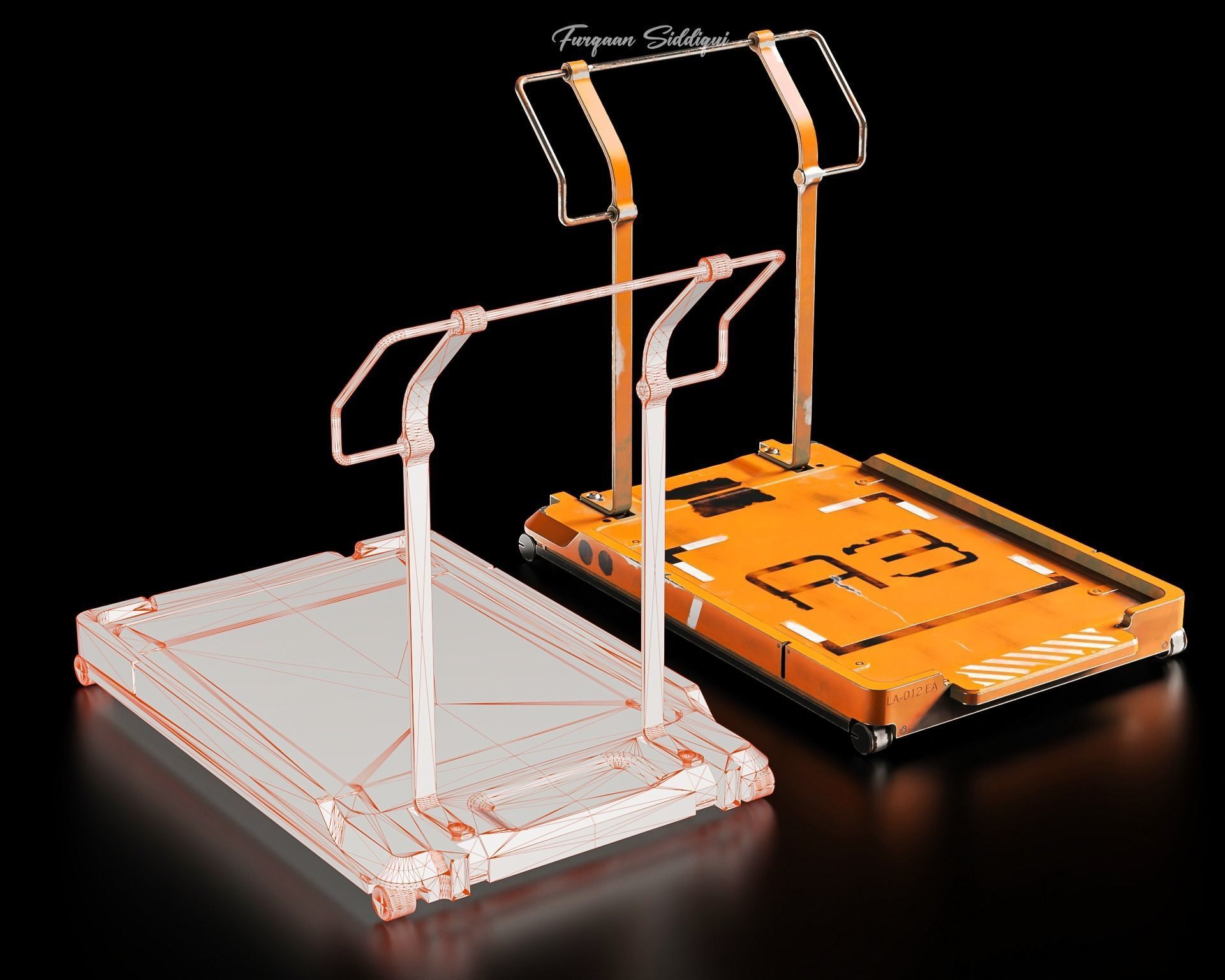 Sci-fi Trolley Low-poly 3D model_7