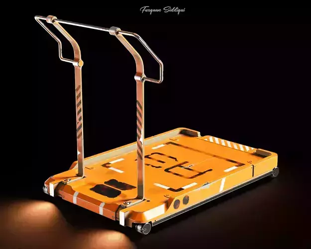 Sci-fi Trolley Low-poly 3D model