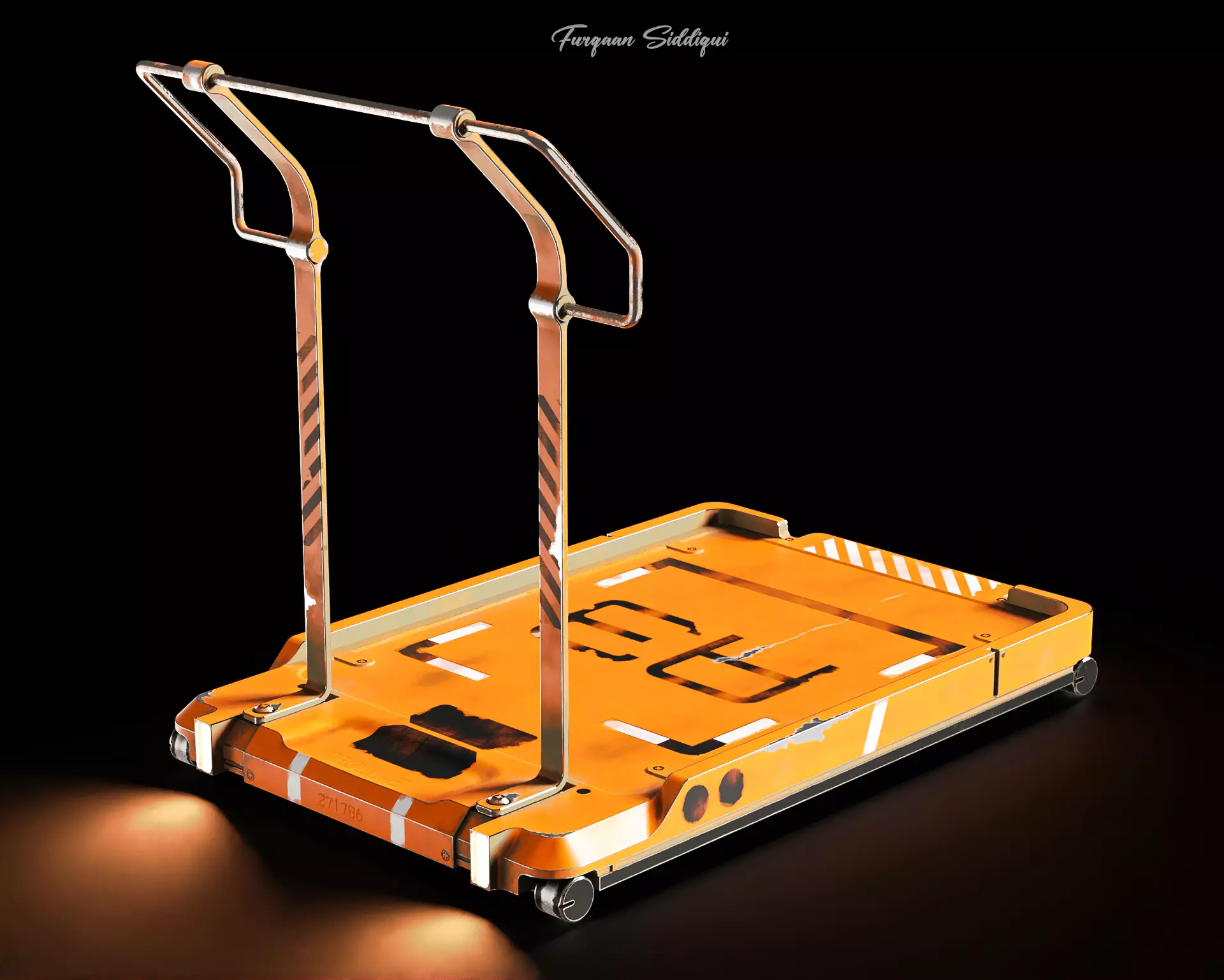 Sci-fi Trolley Low-poly 3D model_0