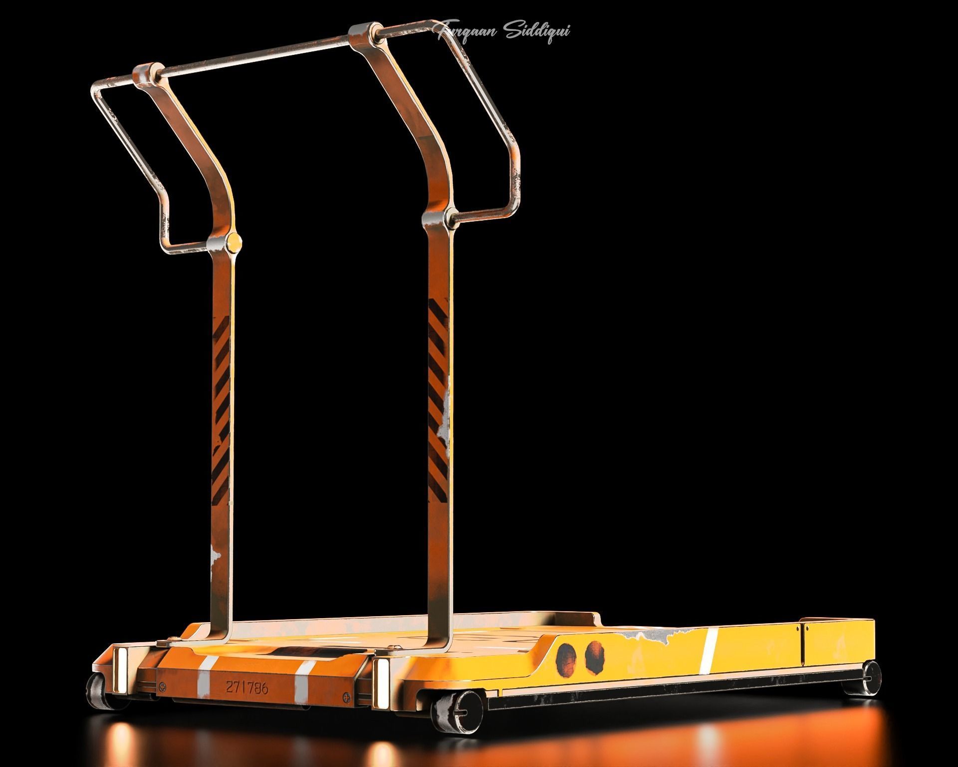Sci-fi Trolley Low-poly 3D model_10