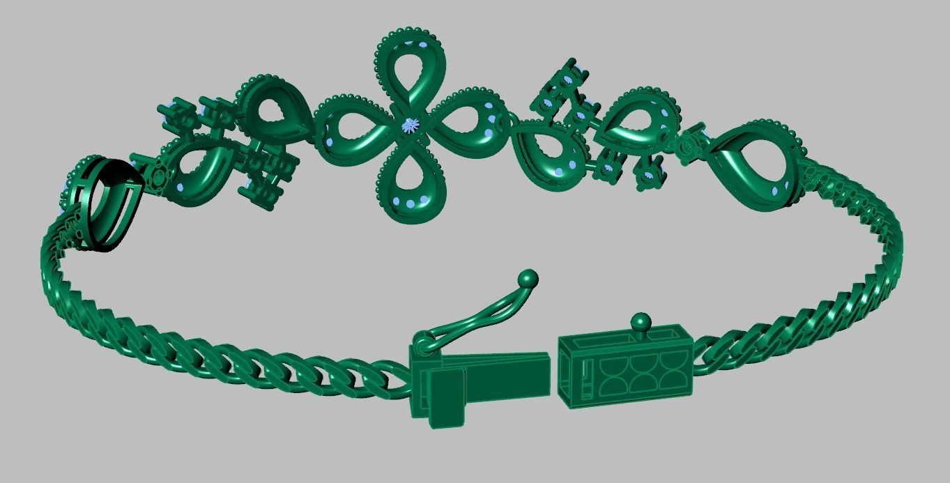 Exclusive Bracelet model 3D printable model 0025 3D print model_22