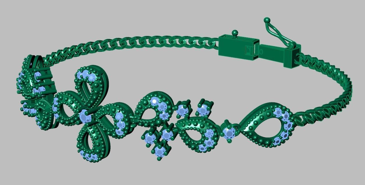 Exclusive Bracelet model 3D printable model 0025 3D print model_21