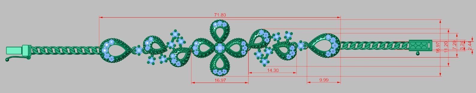 Exclusive Bracelet model 3D printable model 0025 3D print model_24