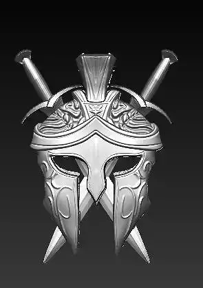 spartan and helmet pendant