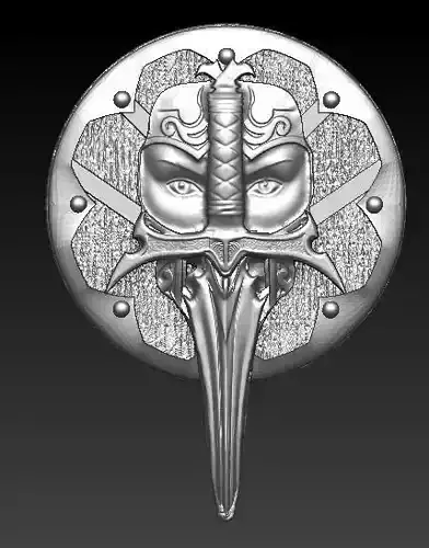spartan and sword pendant