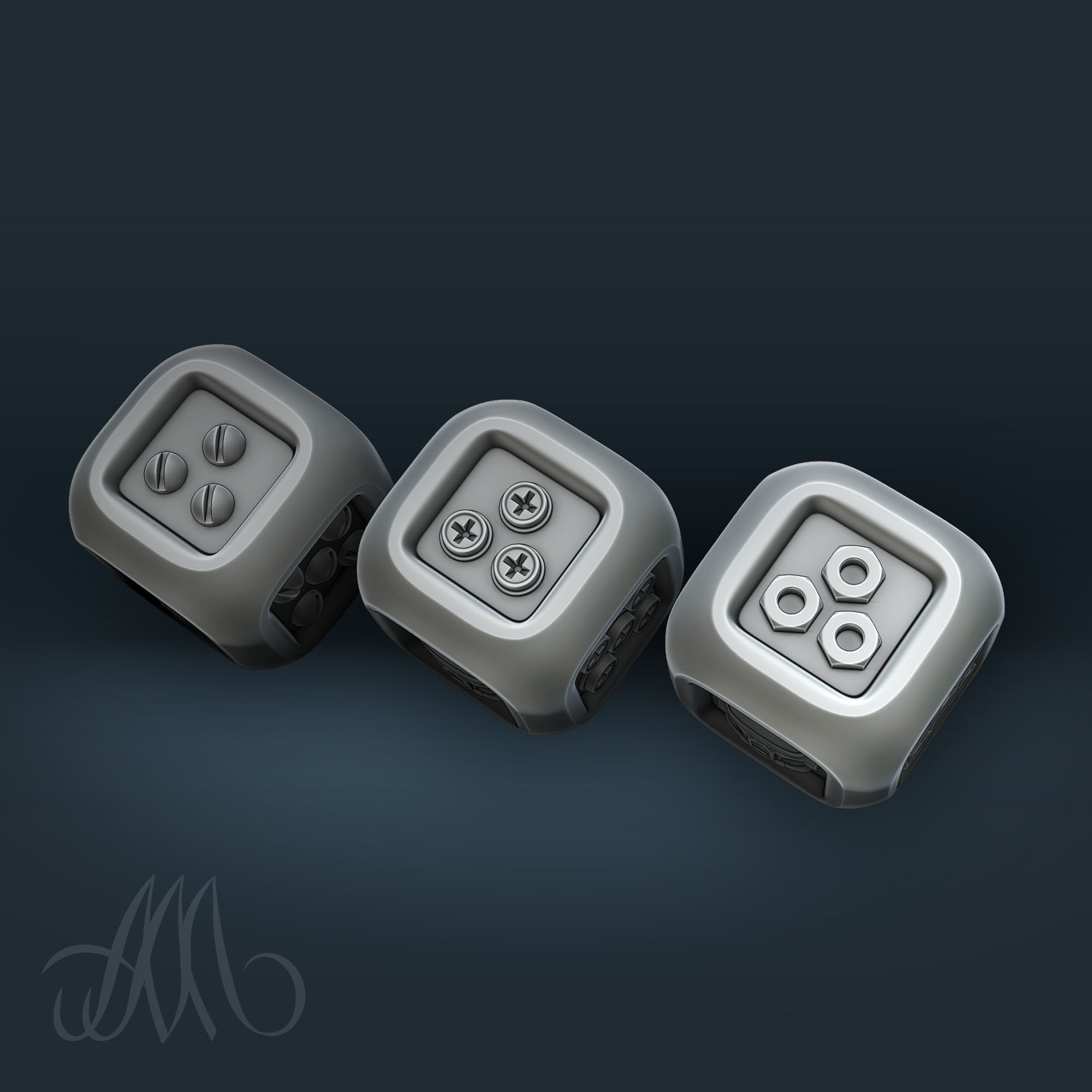 3 Dice for board game 3D print model_4
