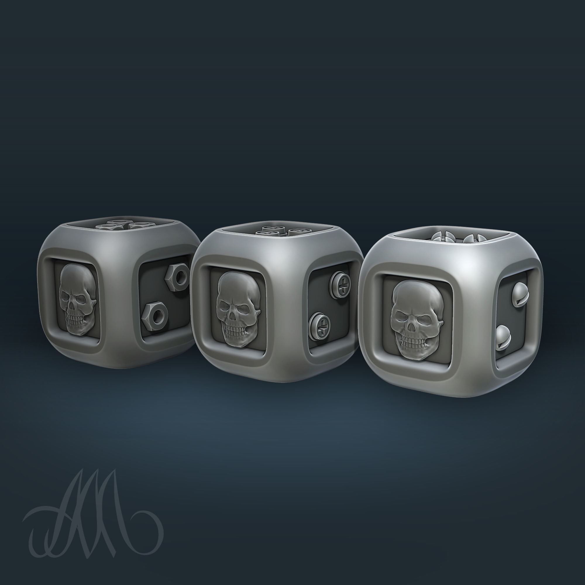 3 Dice for board game 3D print model_2