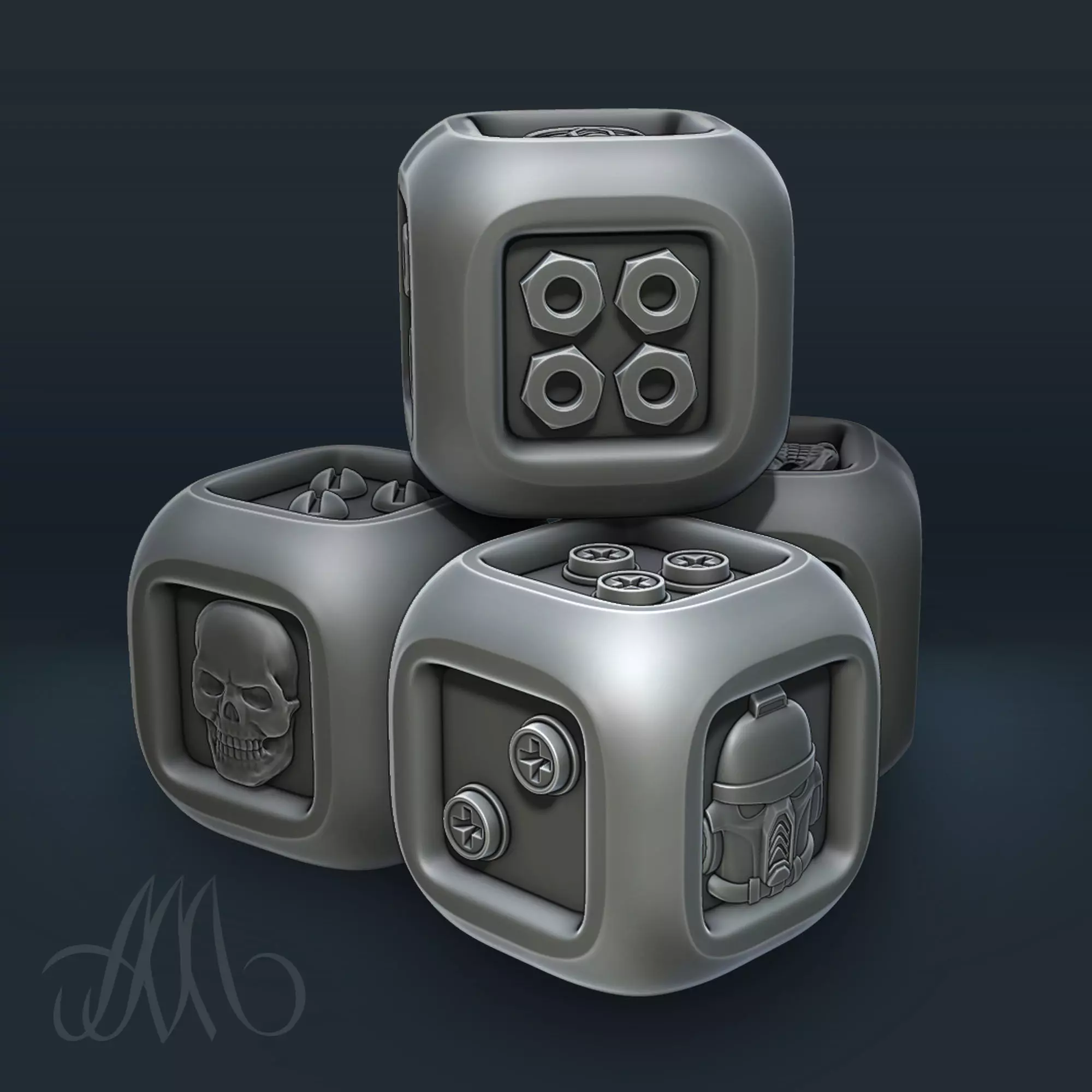 3 Dice for board game 3D print model_0