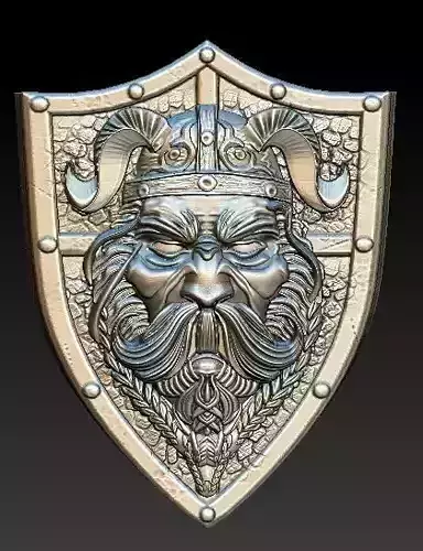 viking and shield pendant