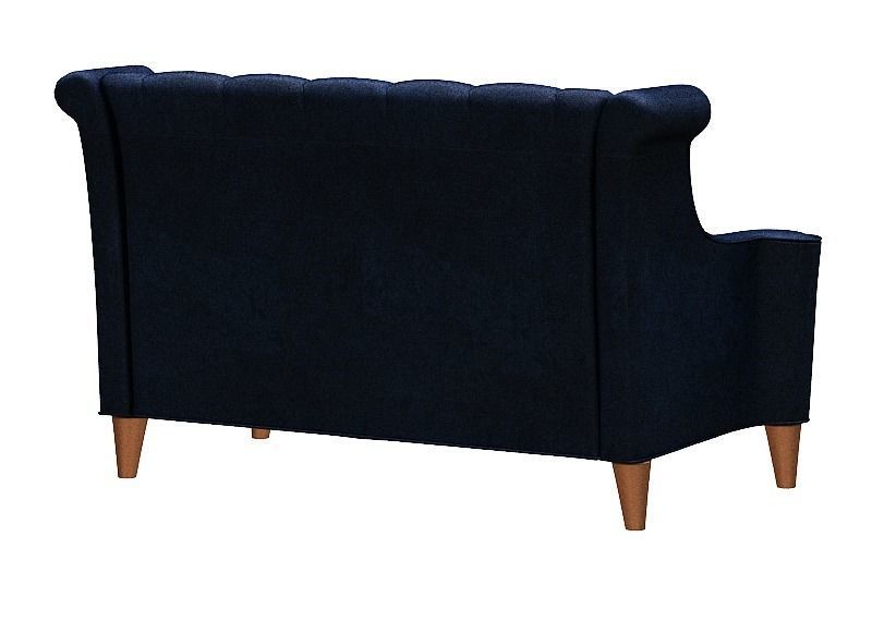 Contemporary sofa fabric and Wood Low-poly 3D model_5