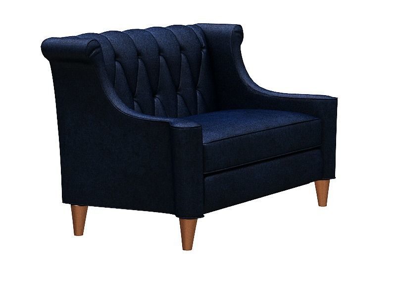 Contemporary sofa fabric and Wood Low-poly 3D model_2