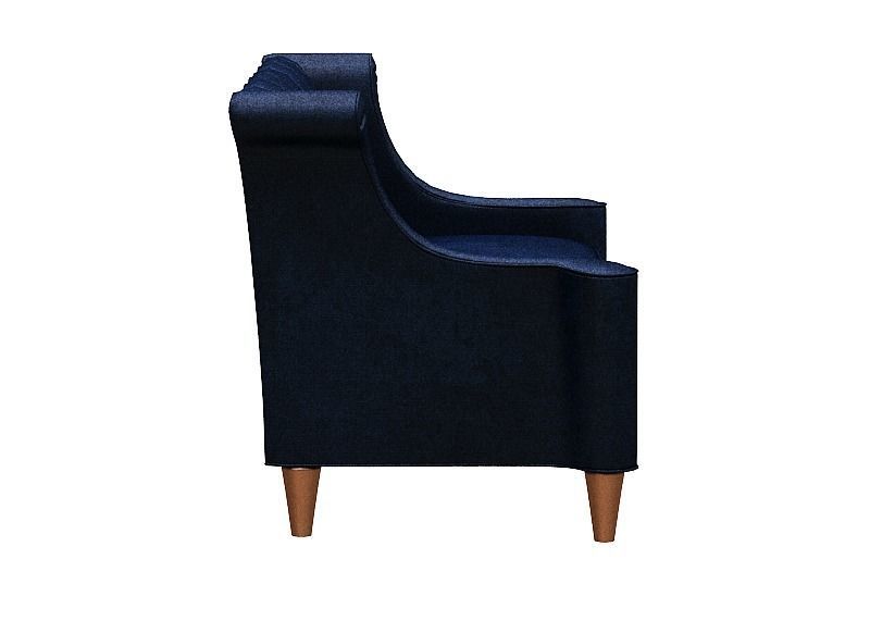 Contemporary sofa fabric and Wood Low-poly 3D model_3