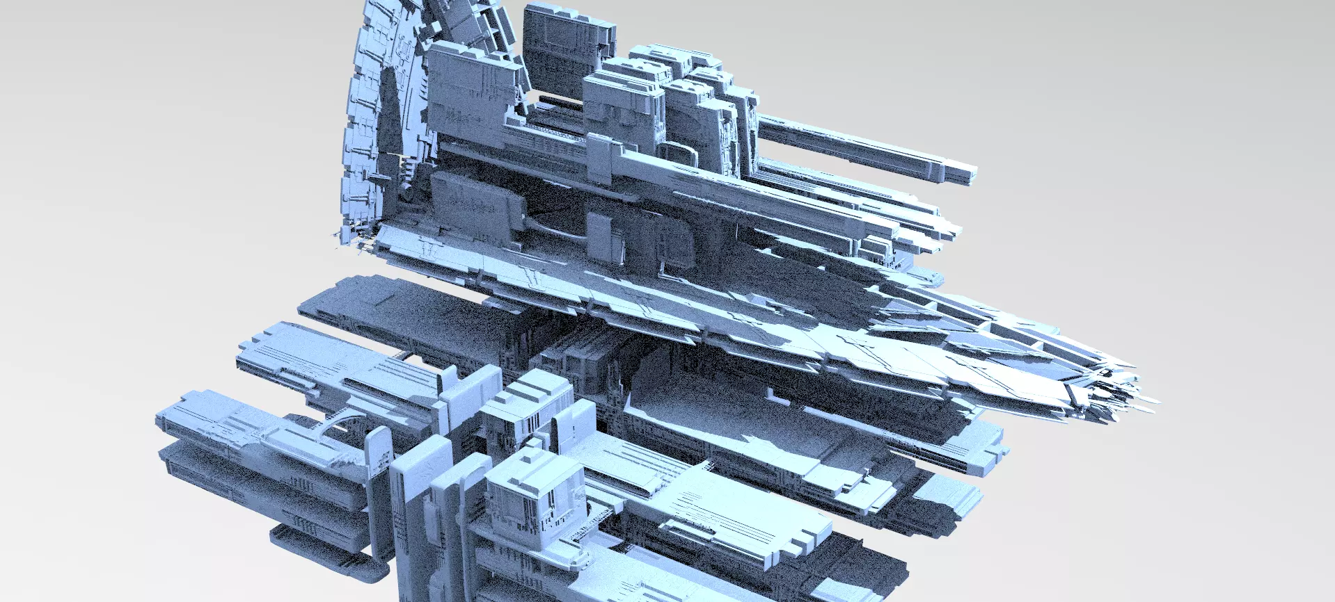 Sci-fi Alien Freighter Launcher 3  3D model_0