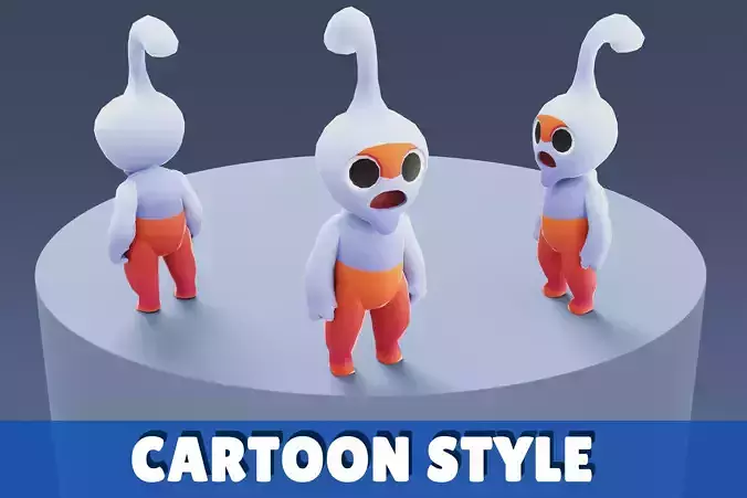 Cartoon Characters - Small Wrestler Warrior Low-poly 3D model