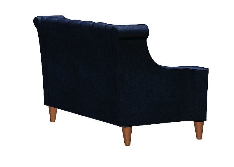 Contemporary sofa fabric and wood Low-poly 3D model_16