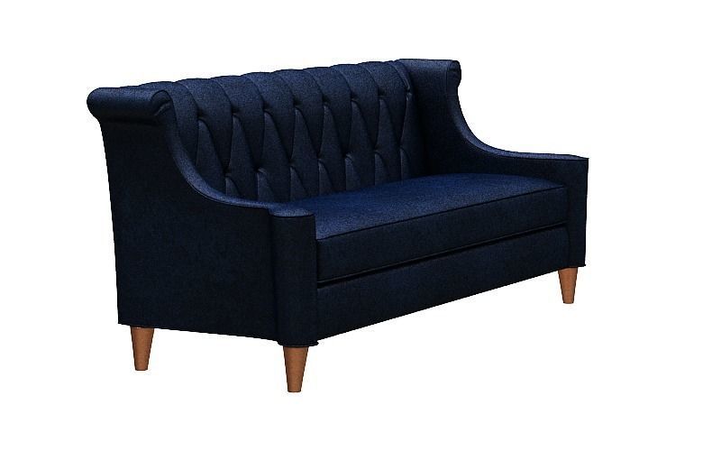 Contemporary sofa fabric and wood Low-poly 3D model_20