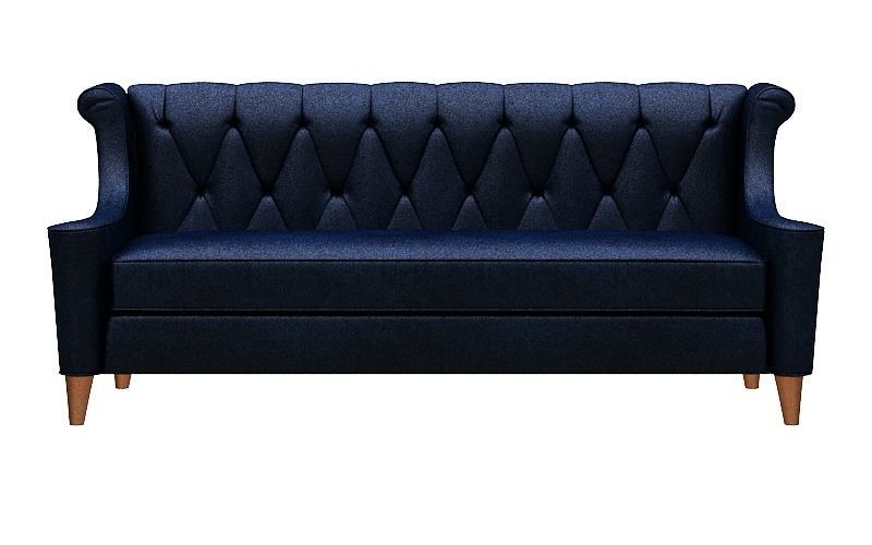 Contemporary sofa fabric and wood Low-poly 3D model_18